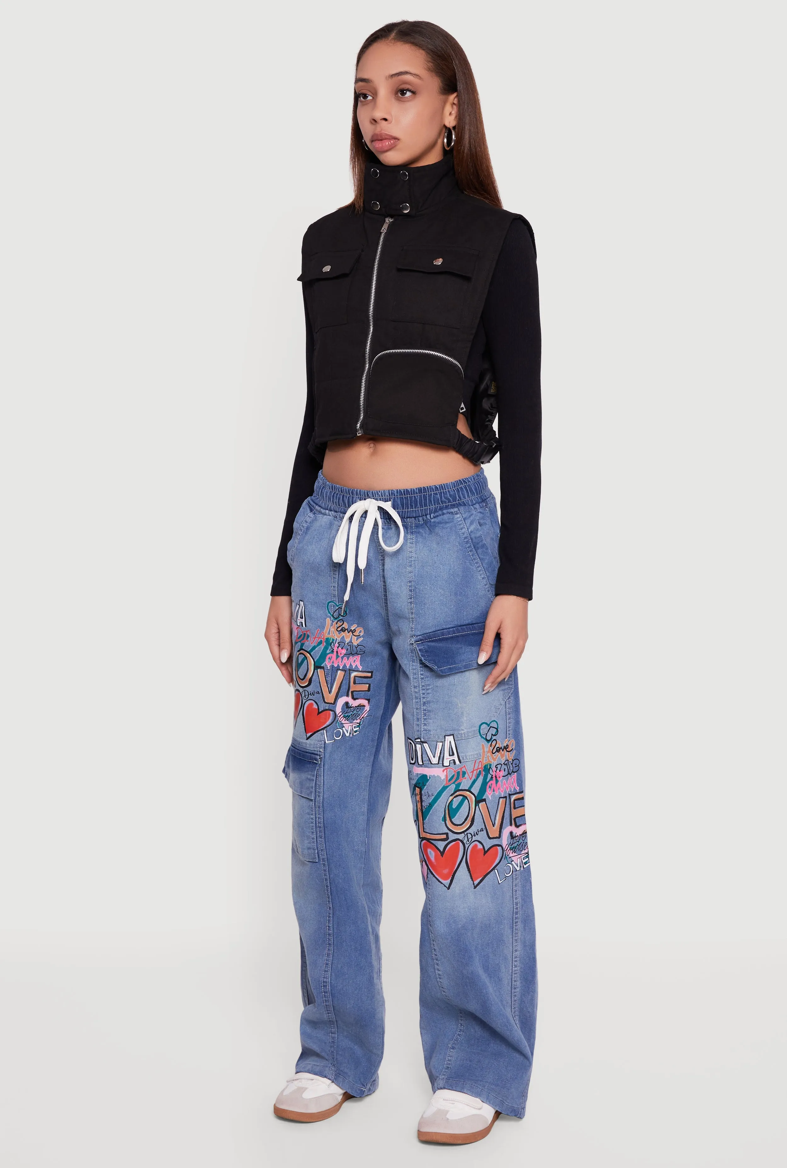 Side Buckle Detail Cropped Mock Neck Vest sold by Rainbow product image thumbnail 5