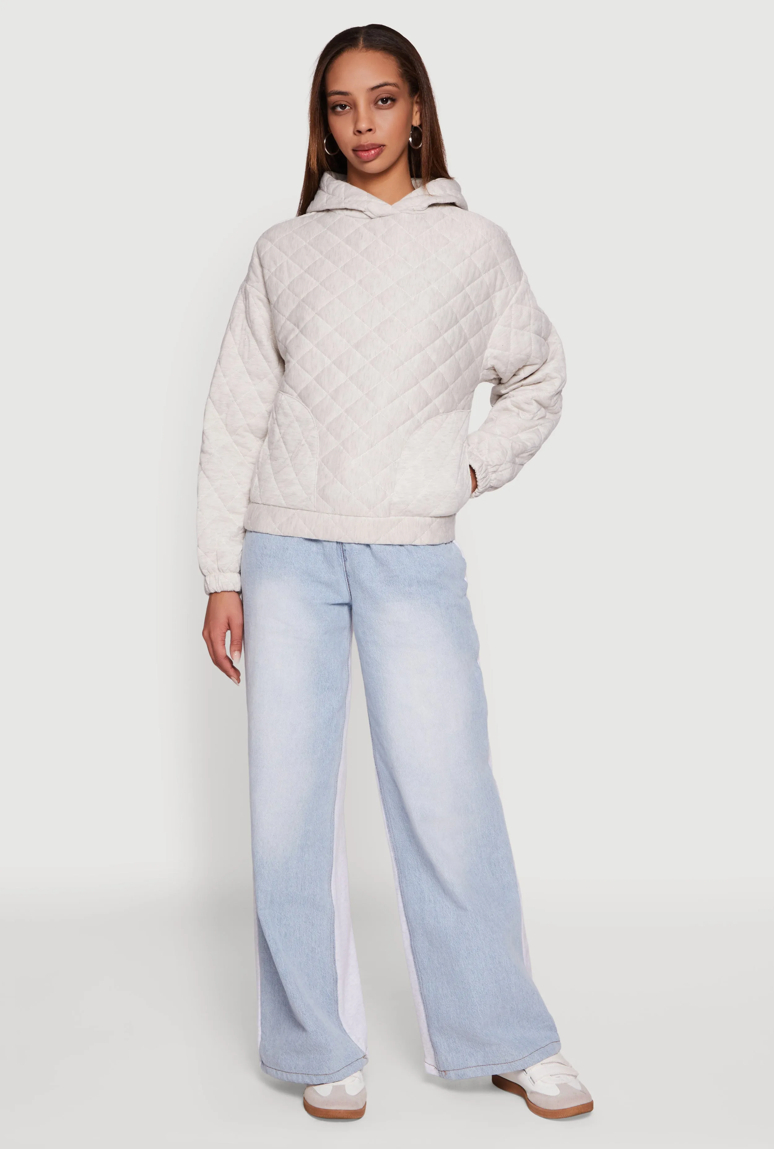 Quilted Pullover Hoodie sold by Rainbow product image thumbnail 3