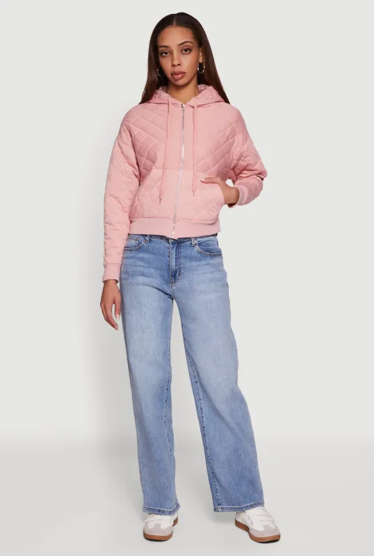 Quilted Zip Front Hoodie sold by Rainbow