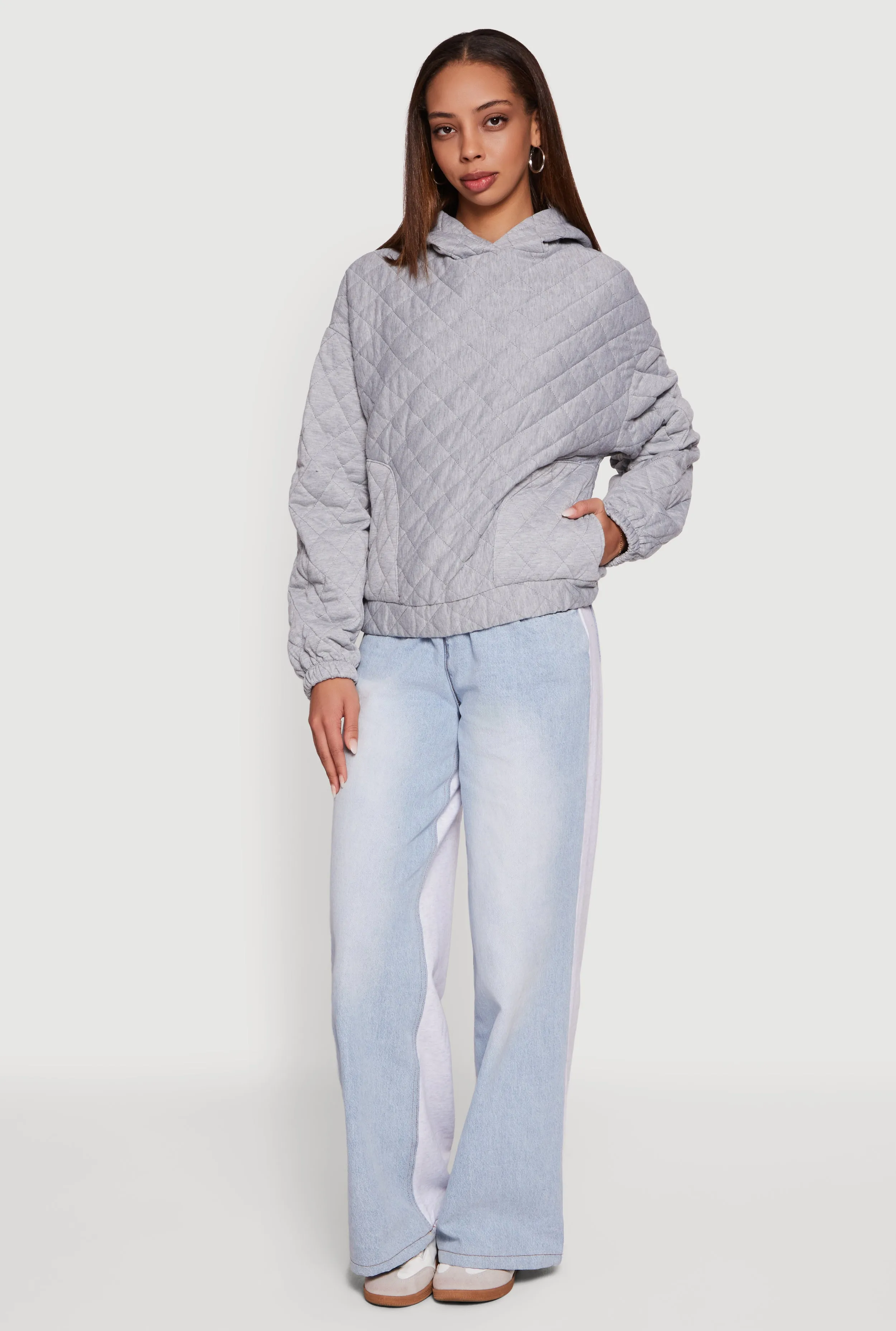 Quilted Pullover Hoodie sold by Rainbow product image thumbnail 3