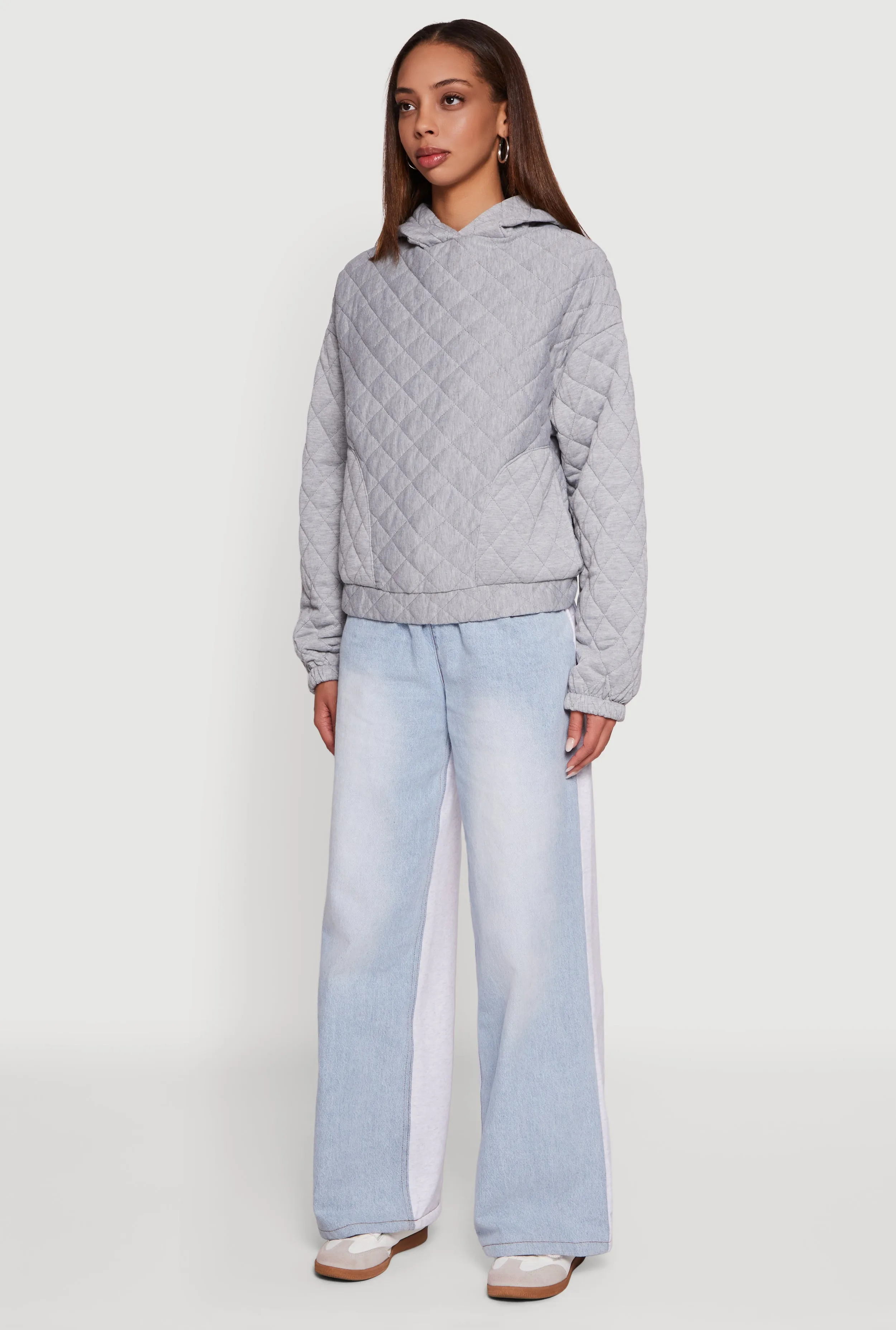 Quilted Pullover Hoodie sold by Rainbow product image thumbnail 5