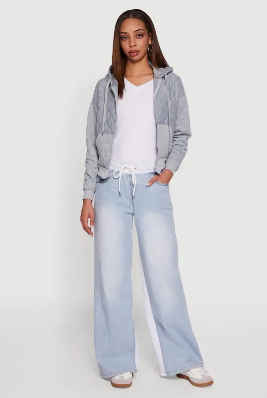 Quilted Zip Front Hoodie sold by Rainbow