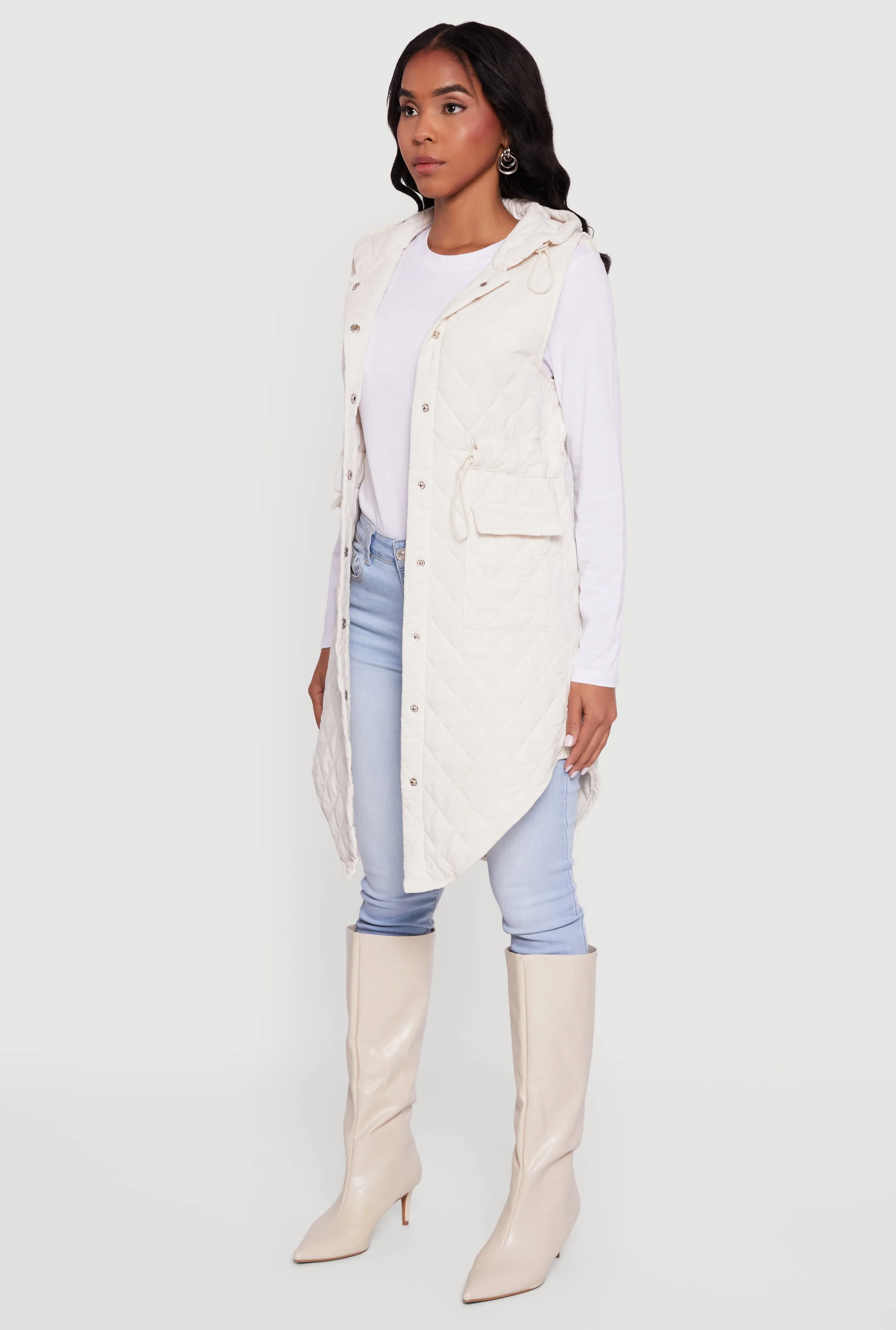 Sleeveless Button Front Hooded Anorak Jacket sold by Rainbow product image thumbnail 5