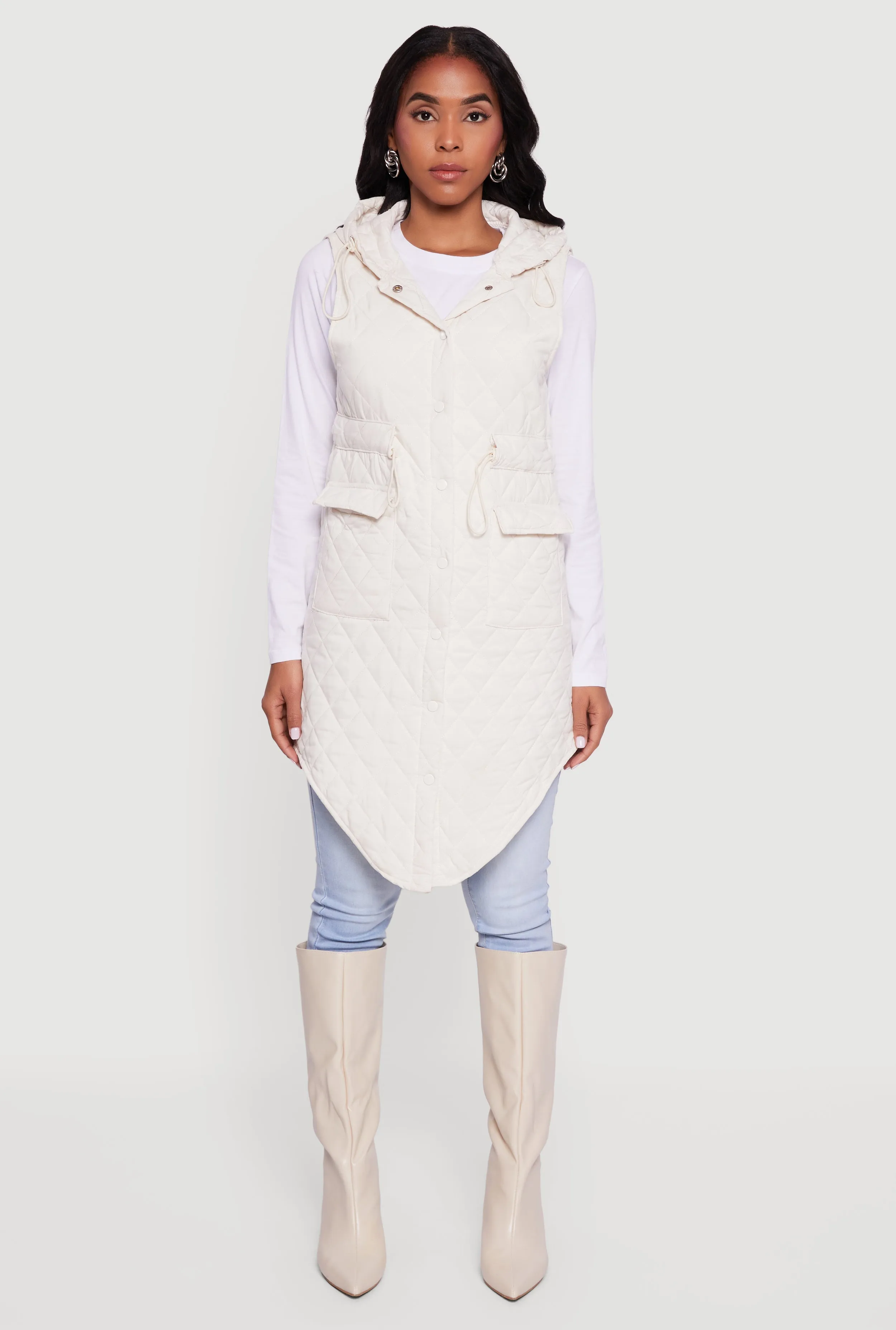 Sleeveless Button Front Hooded Anorak Jacket sold by Rainbow product image thumbnail 2