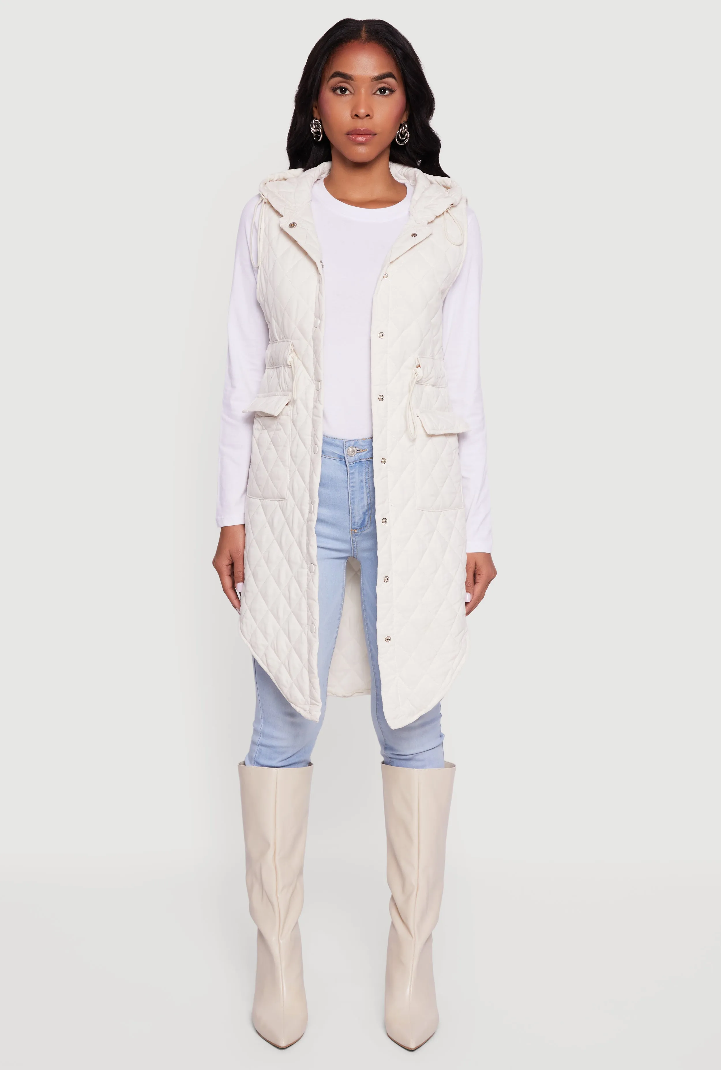 Sleeveless Button Front Hooded Anorak Jacket sold by Rainbow product image thumbnail 3