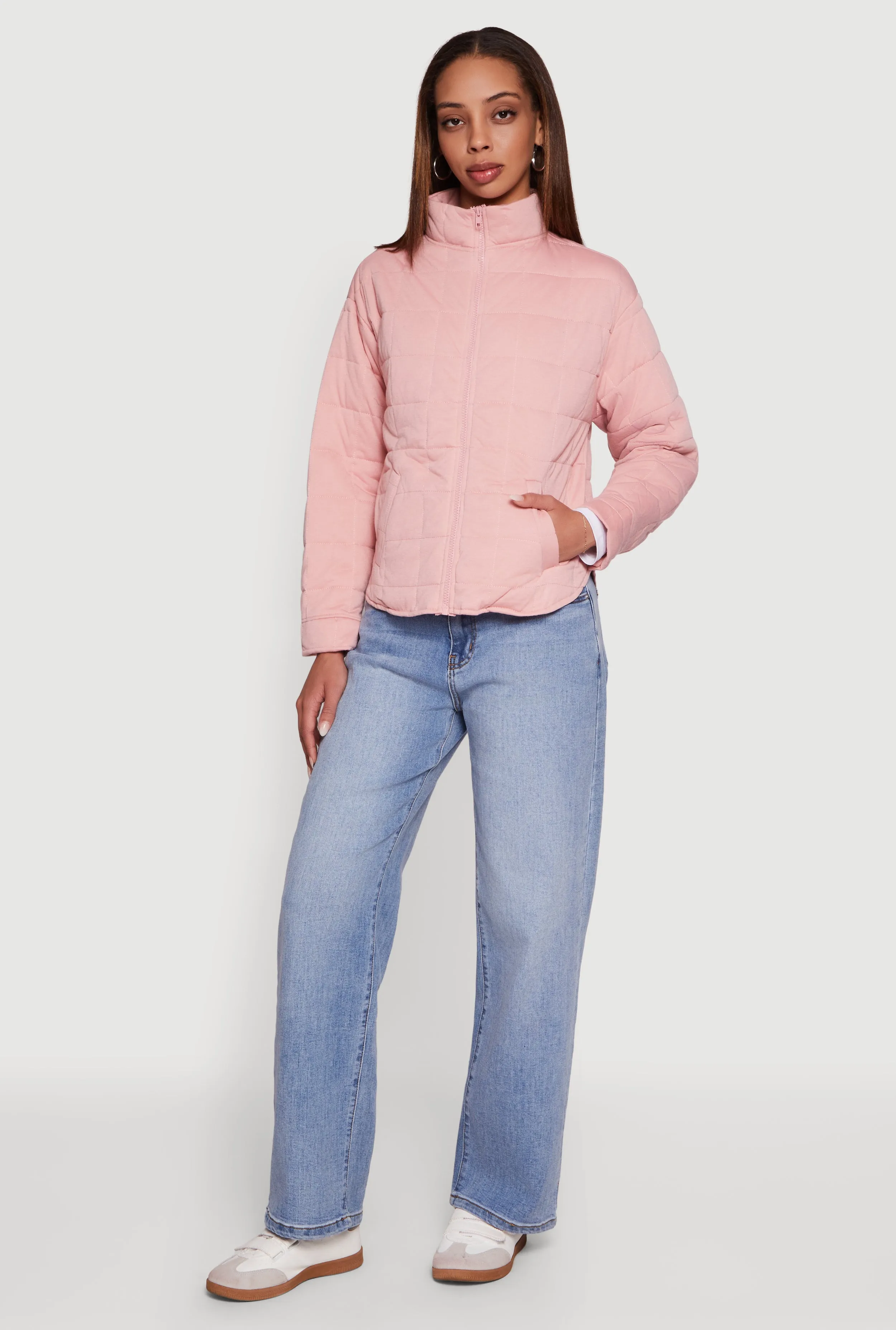 Mock Neck Zip Front Quilted Jacket sold by Rainbow product image thumbnail 3