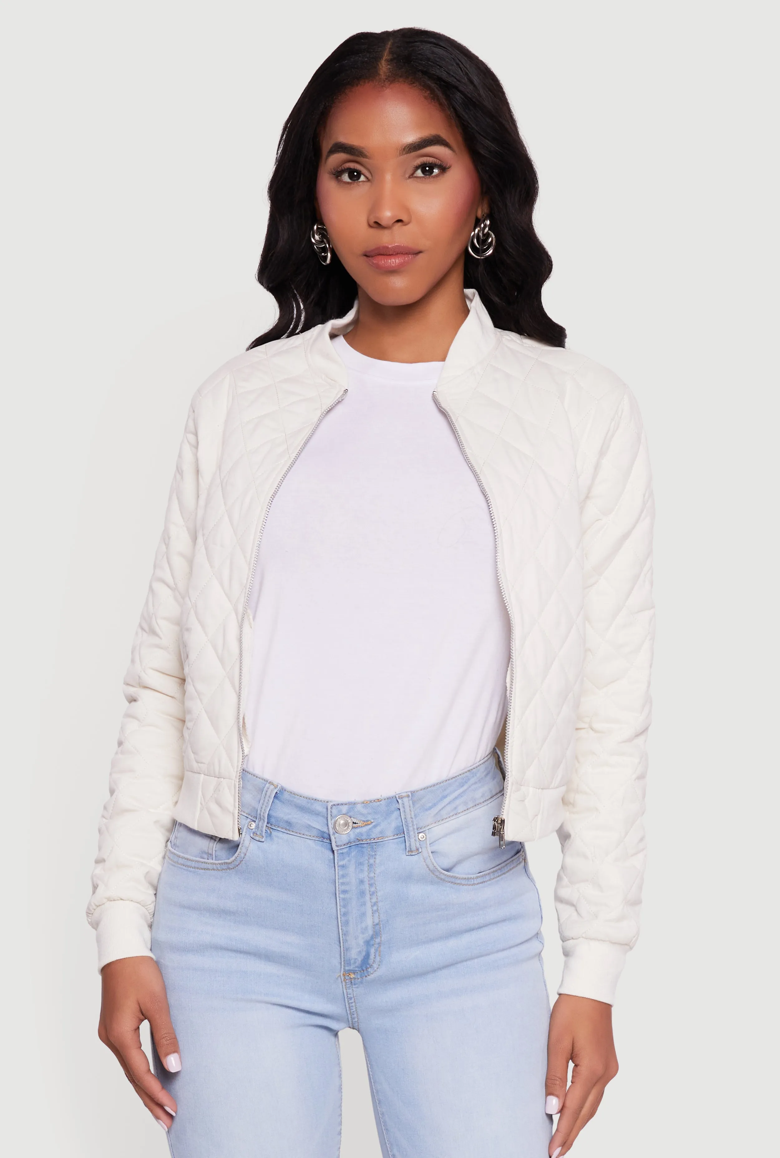 Trendy Quilted Bomber Jacket sold by Rainbow product image thumbnail 2
