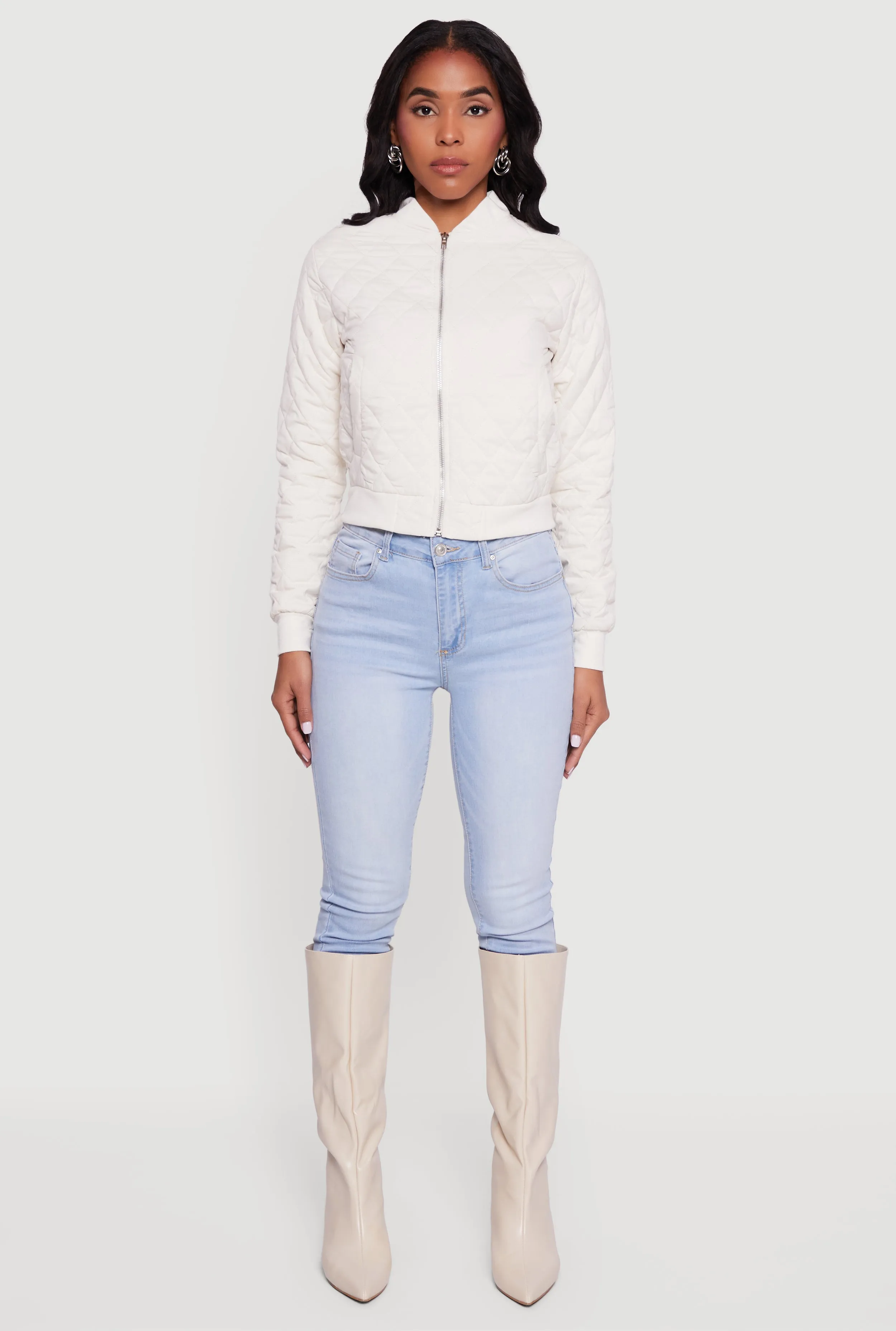 Trendy Quilted Bomber Jacket sold by Rainbow product image thumbnail 3