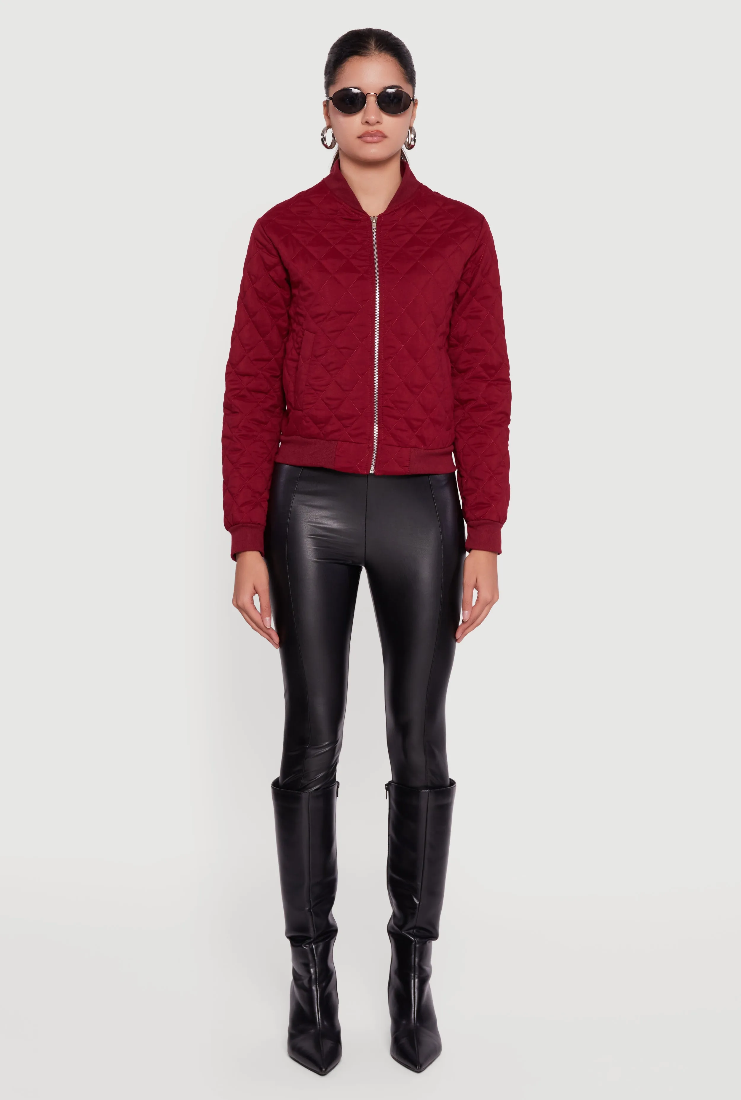 Trendy Quilted Bomber Jacket sold by Rainbow product image thumbnail 3