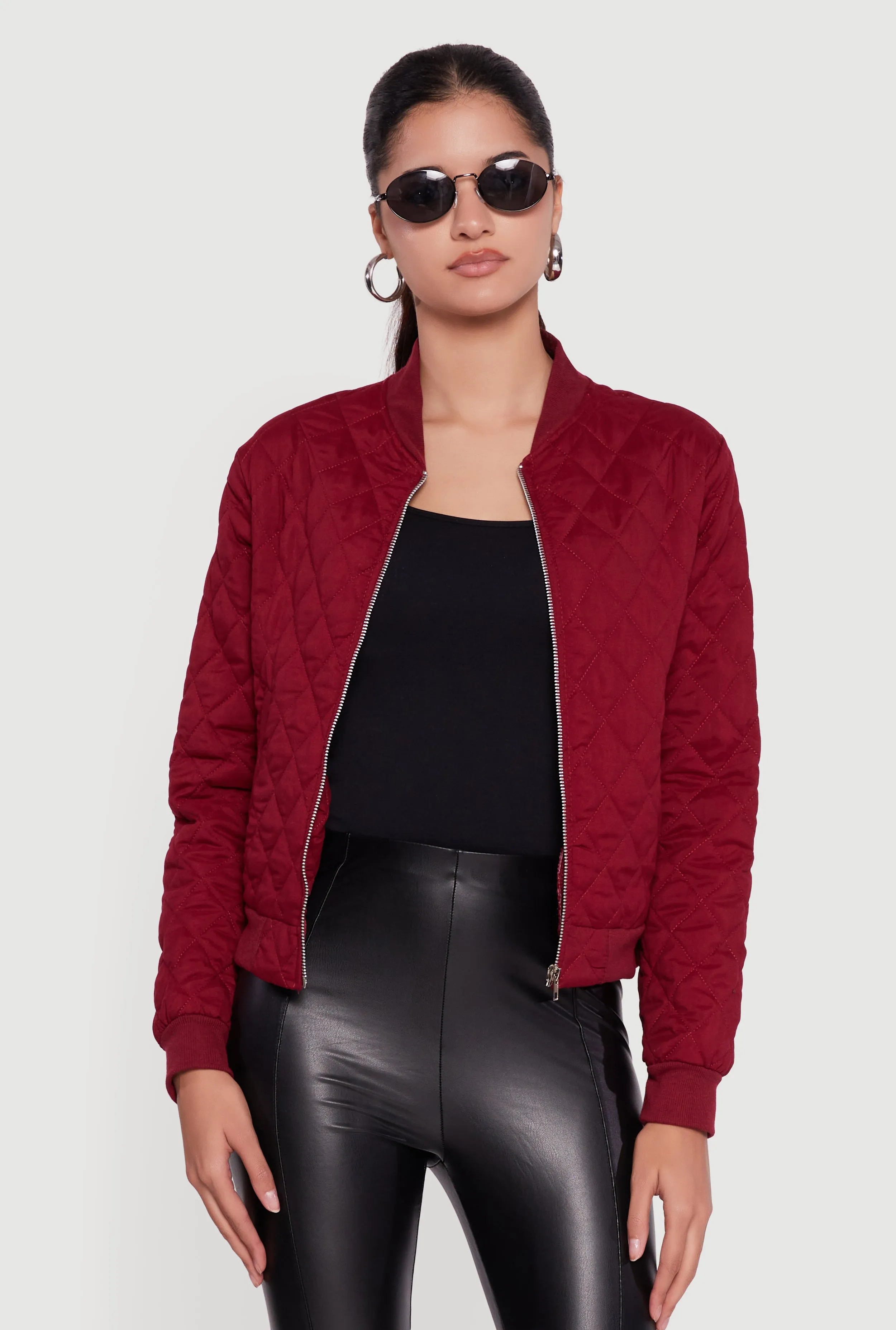 Trendy Quilted Bomber Jacket sold by Rainbow product image thumbnail 2
