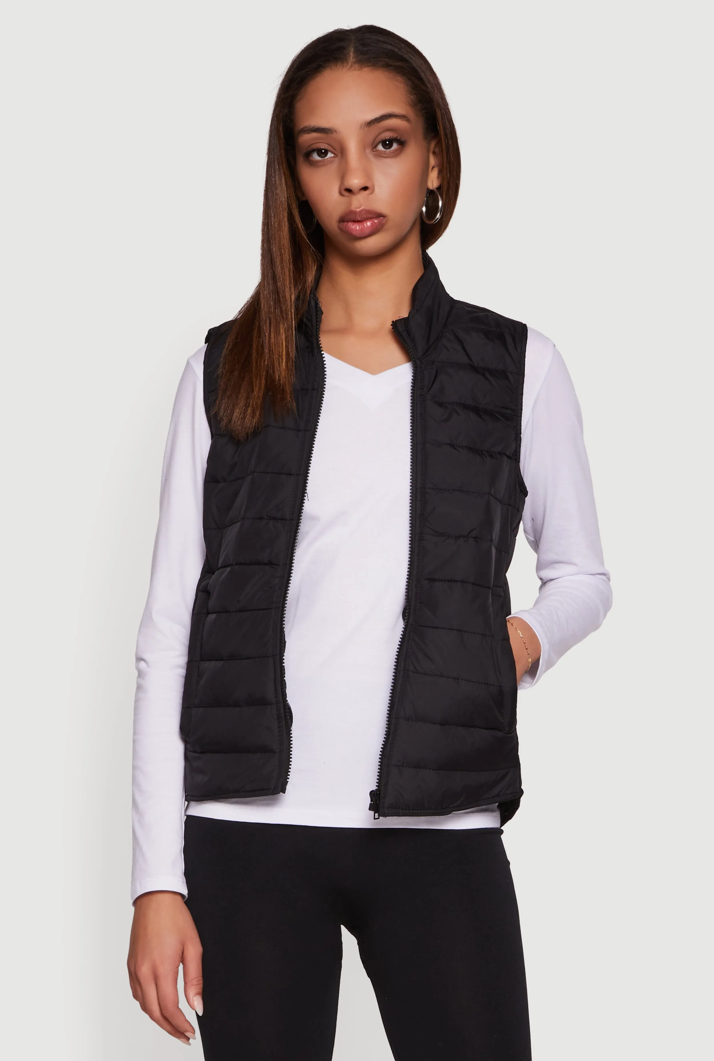 Mock Neck Zip Front Puffer Vest sold by Rainbow product image thumbnail 2