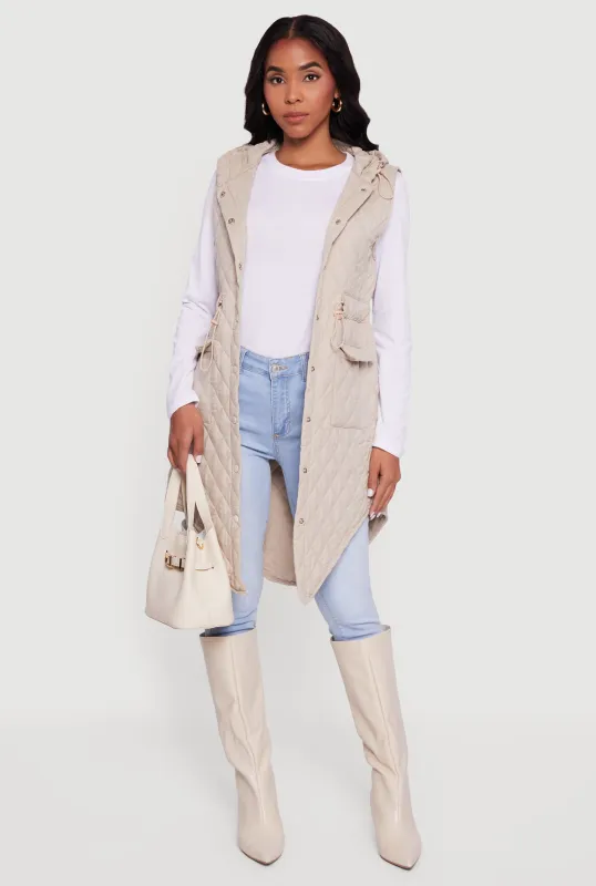 Sleeveless Button Front Hooded Anorak Jacket sold by Rainbow