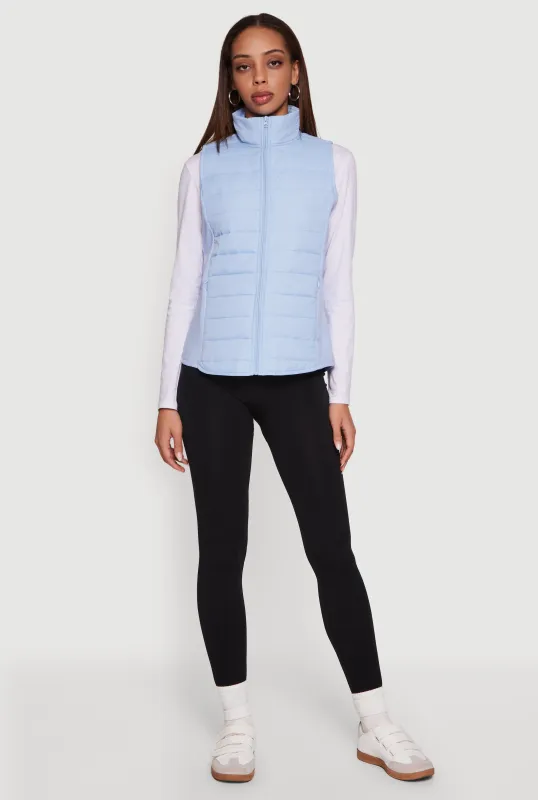 Fleece Lined Side Detail Nylon Puffer Vest sold by Rainbow