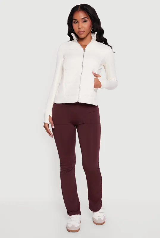 Lightweight Zip Front Puffer Jacket with Thumb Holes sold by Rainbow