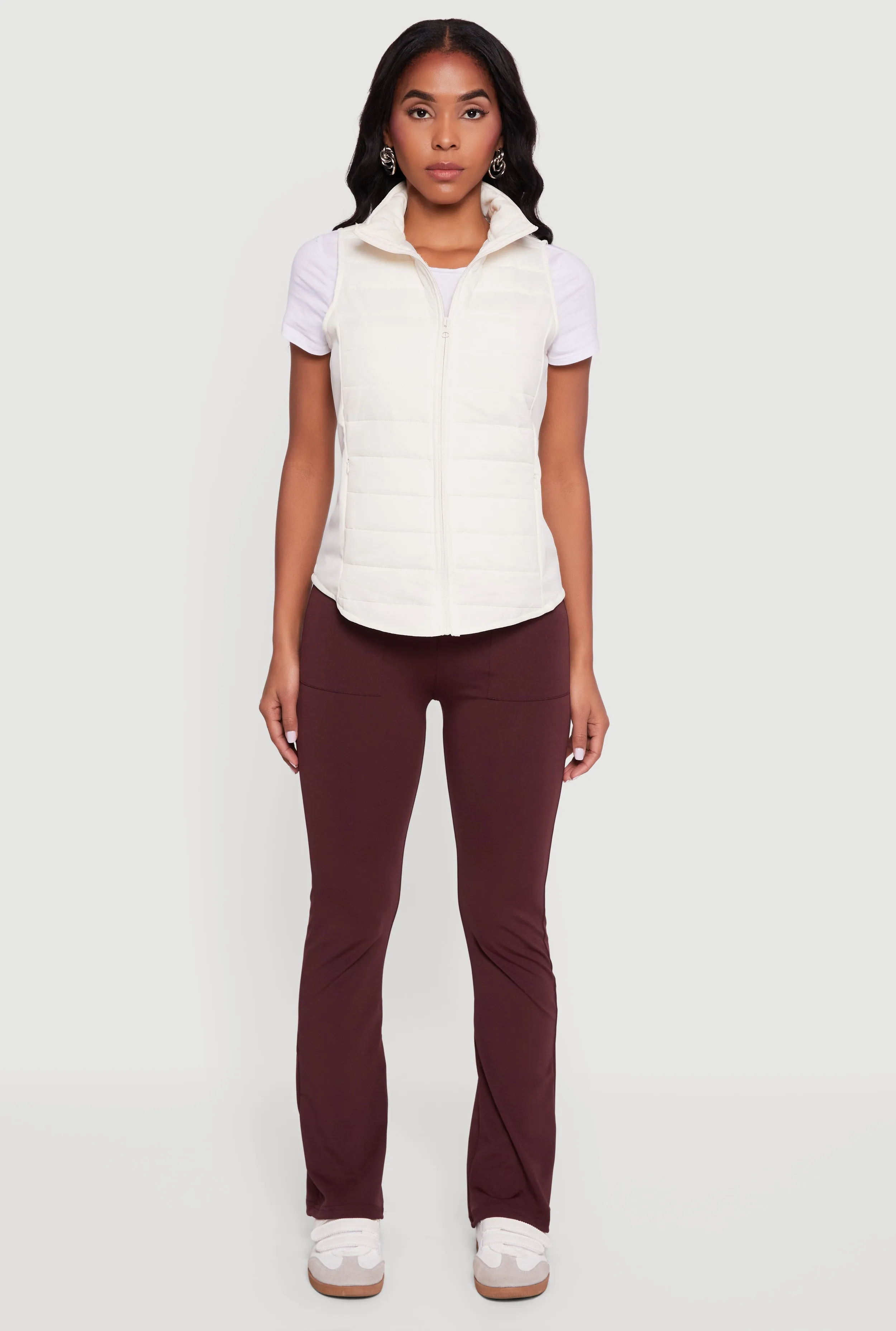 Fleece Lined Side Detail Nylon Puffer Vest sold by Rainbow product image thumbnail 3