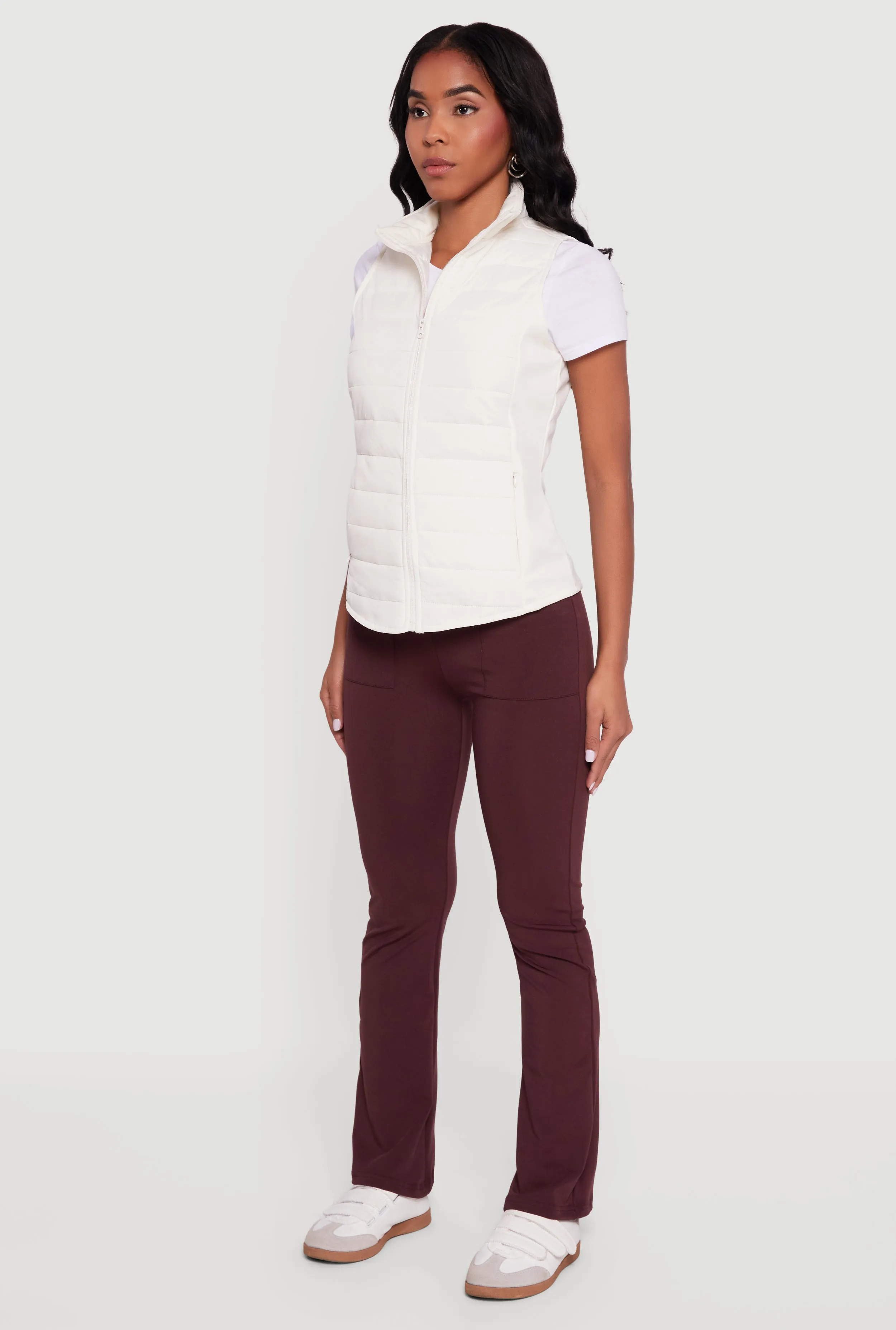 Fleece Lined Side Detail Nylon Puffer Vest sold by Rainbow product image thumbnail 5