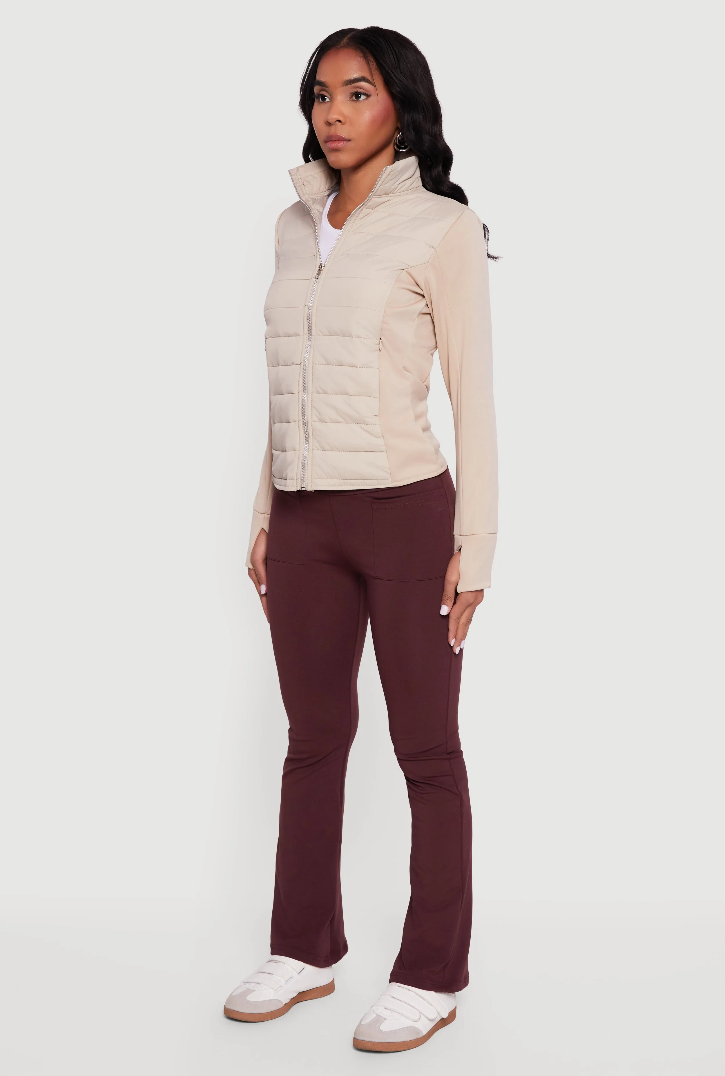 Lightweight Zip Front Puffer Jacket with Thumb Holes sold by Rainbow product image thumbnail 5