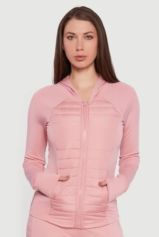 Lightweight Puffer Detail Hooded Active Jacket sold by Rainbow