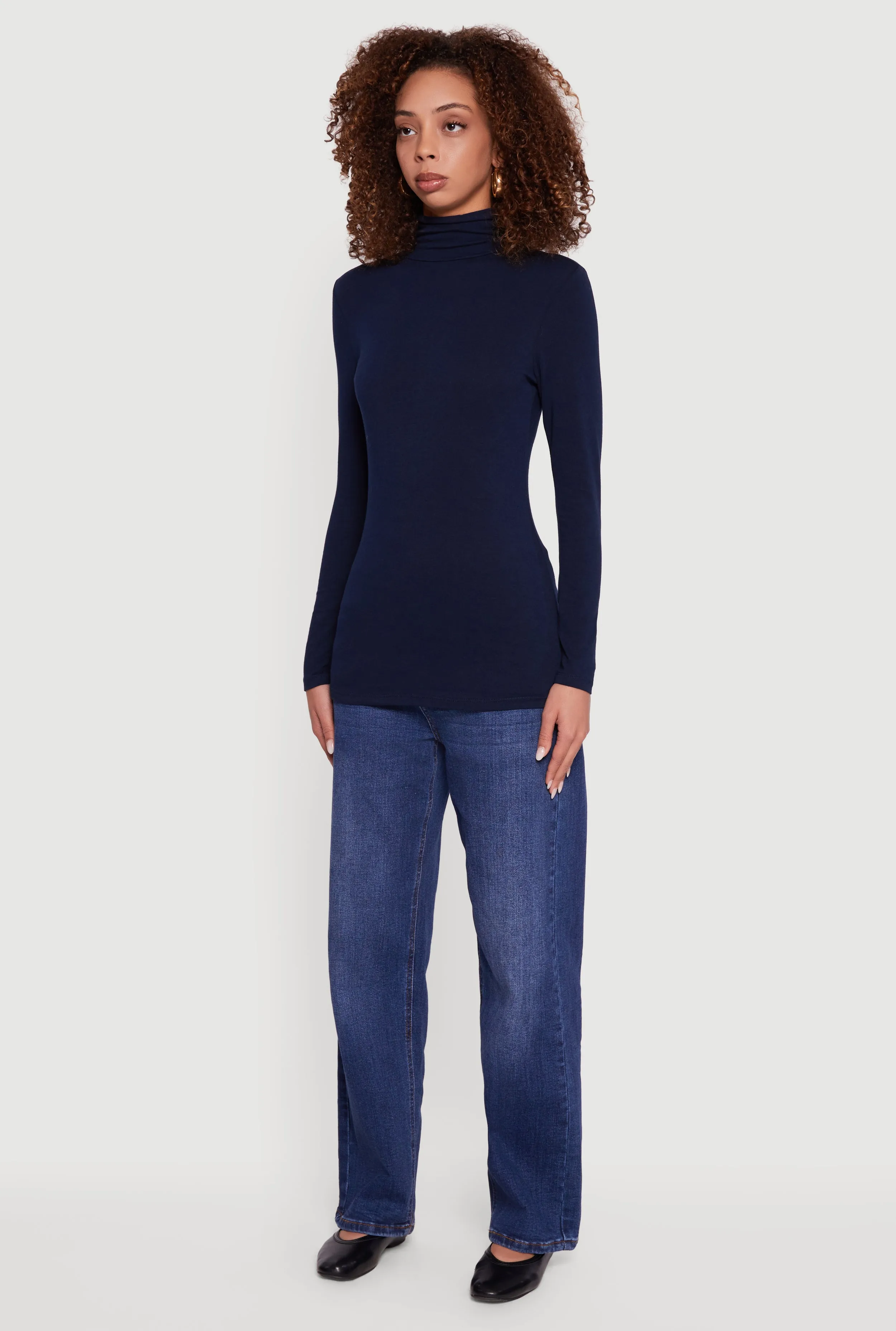 Long Sleeve Ruched Turtleneck Tee sold by Rainbow product image thumbnail 5