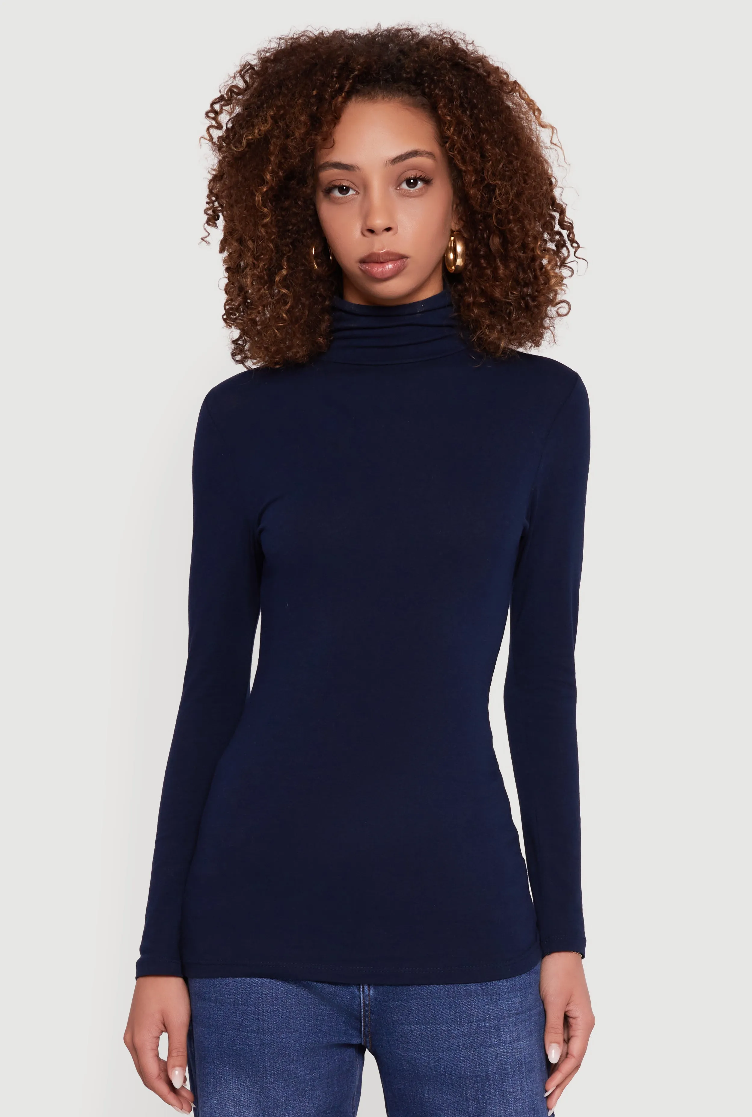 Long Sleeve Ruched Turtleneck Tee sold by Rainbow product image thumbnail 2