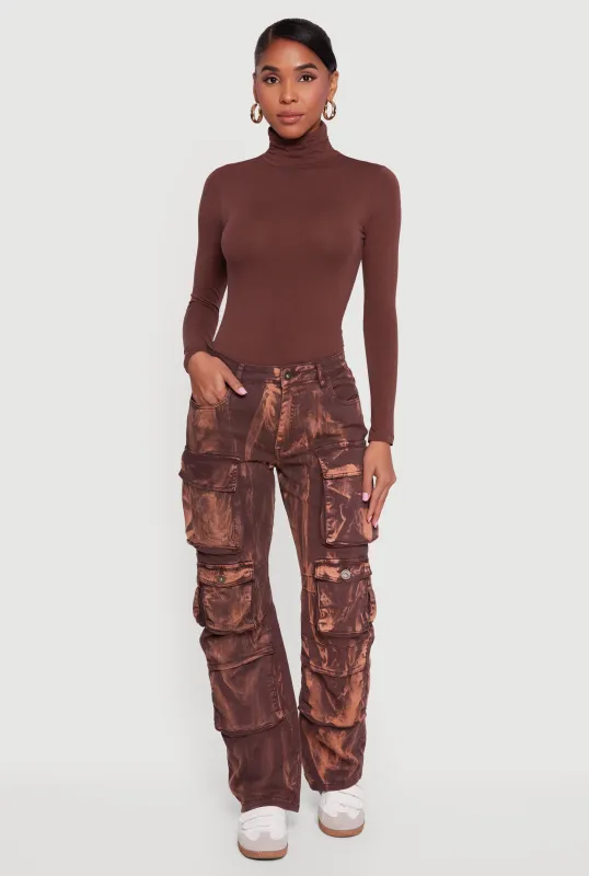 Long Sleeve Ruched Turtleneck Tee sold by Rainbow