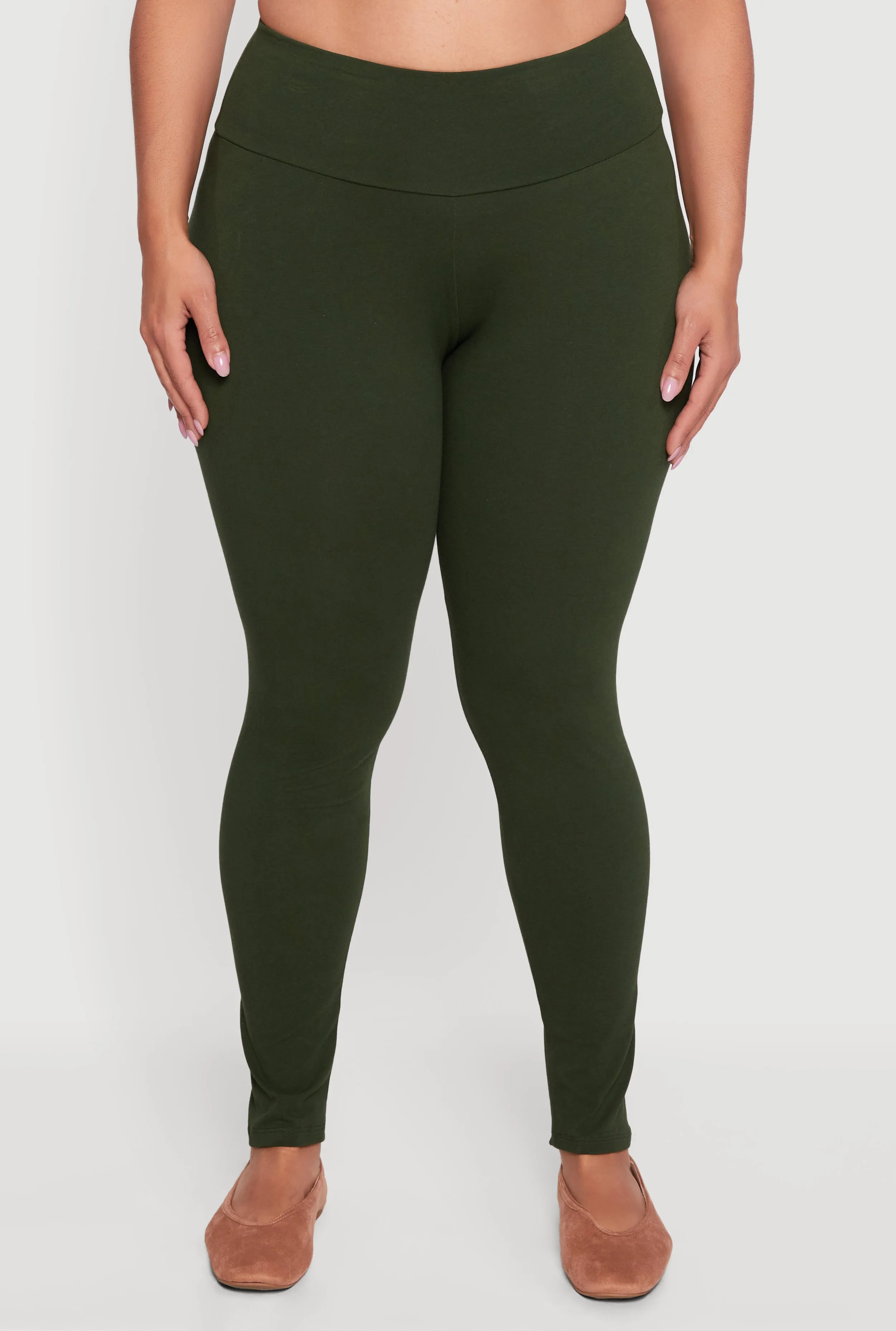 Plus Size Solid High Waisted Leggings sold by Rainbow product image thumbnail 5