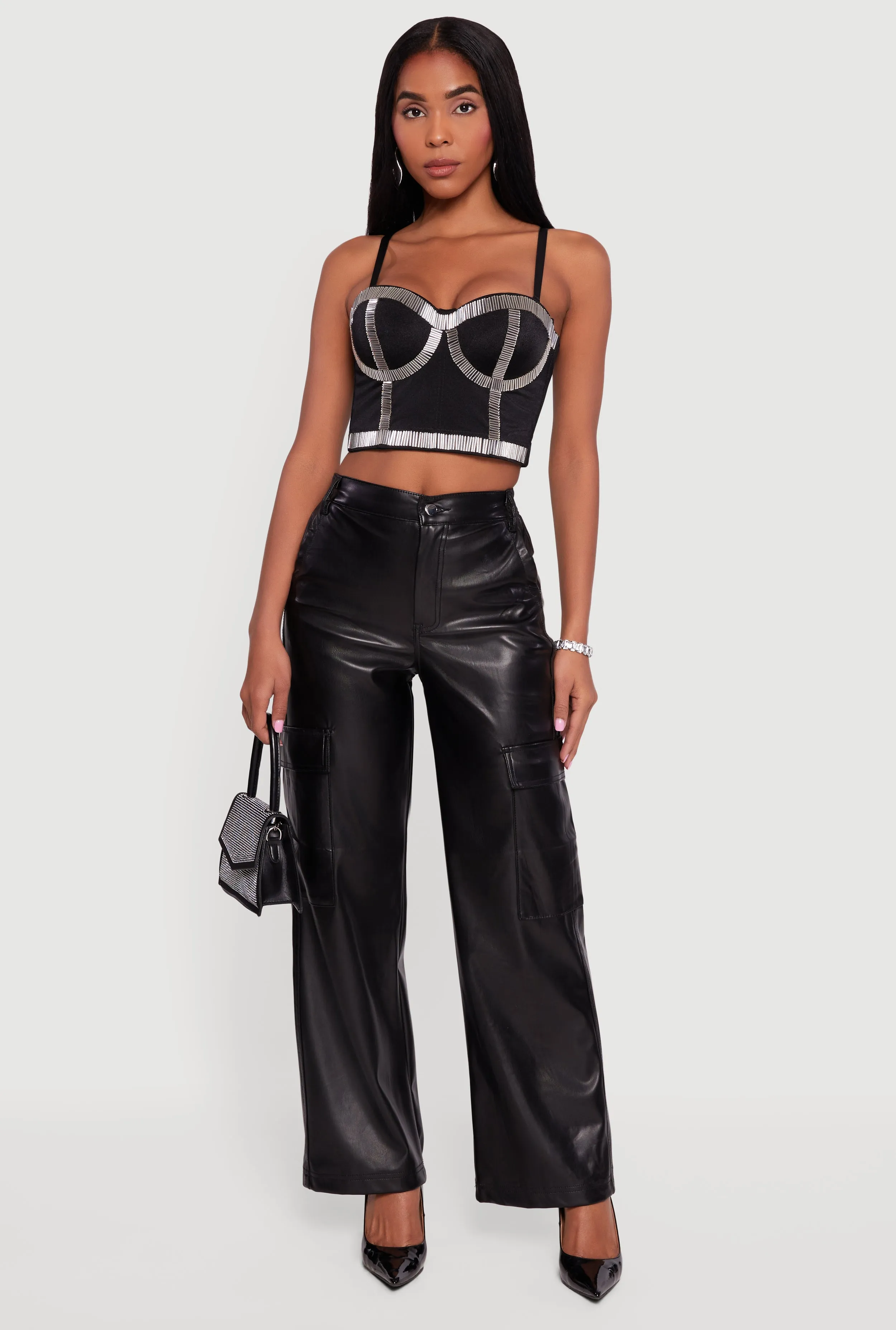 Beaded Sweetheart Convertible Bustier Crop Top sold by Rainbow