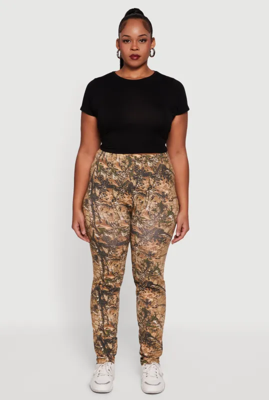 Plus Size High Waisted Hunter Camo Leggings sold by Rainbow