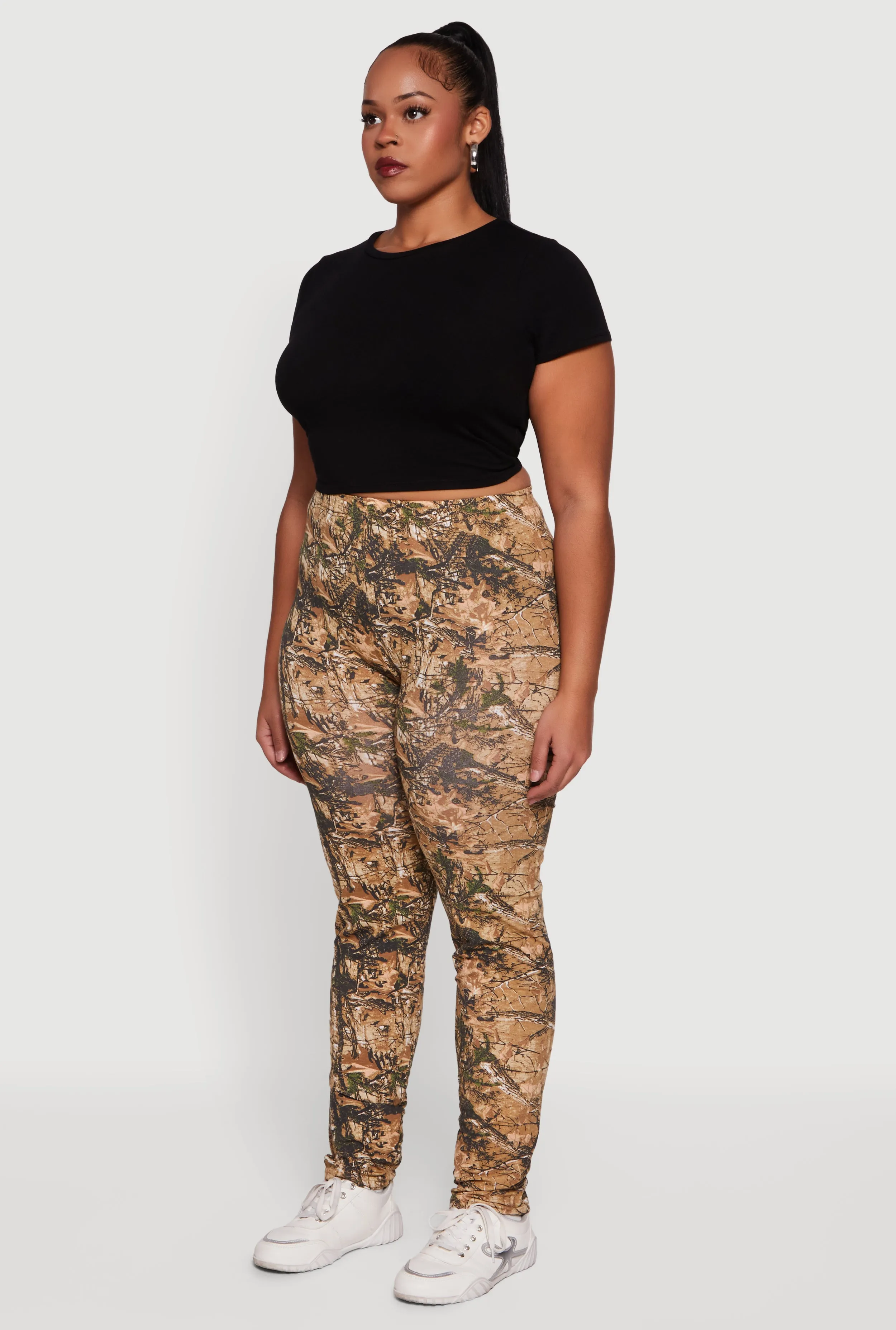 Plus Size High Waisted Hunter Camo Leggings sold by Rainbow product image thumbnail 3
