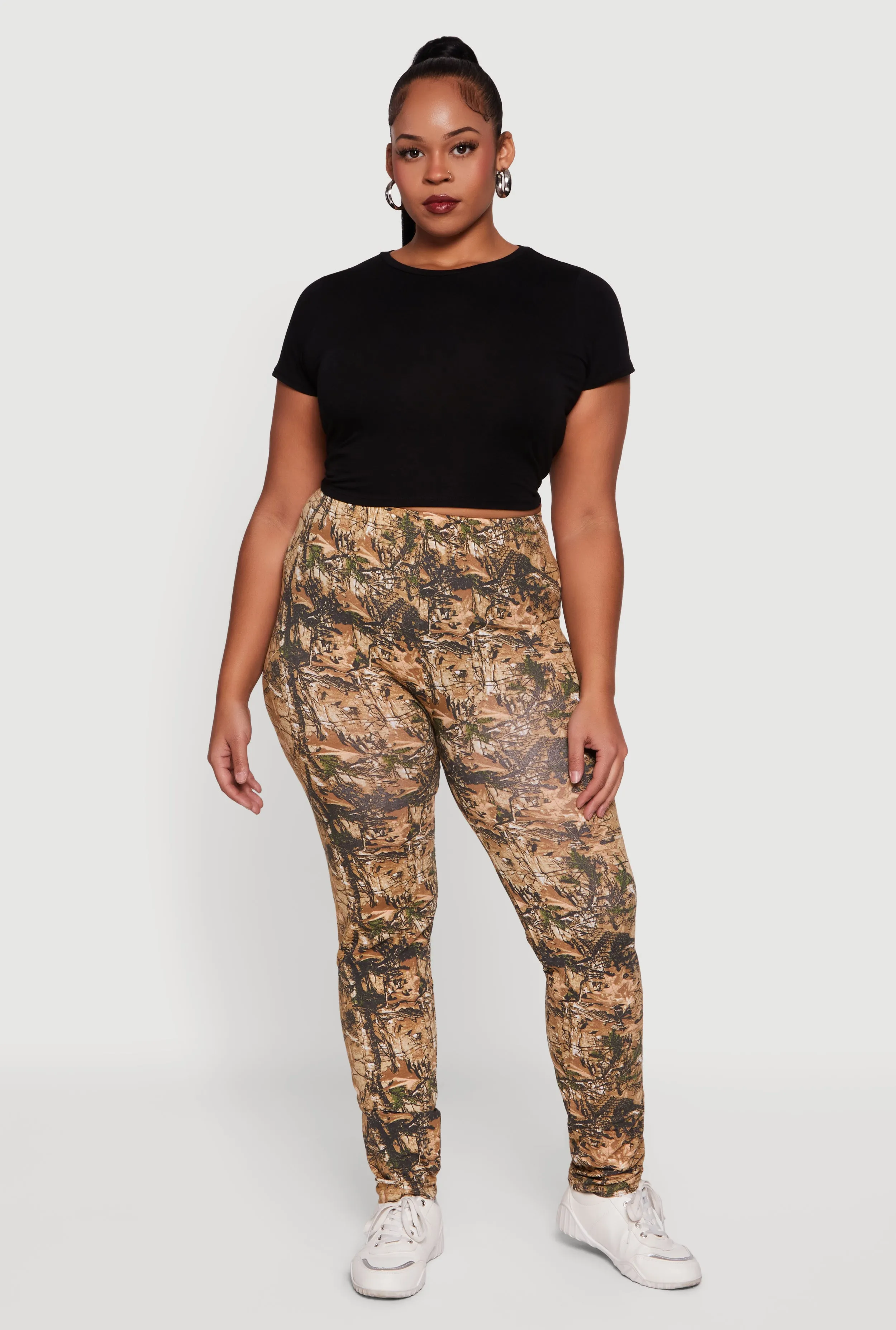 Plus Size High Waisted Hunter Camo Leggings sold by Rainbow product image thumbnail 2