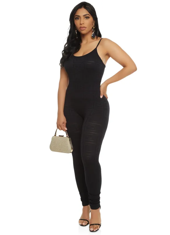 Greek Key Seamless Cami Catsuit sold by Rainbow