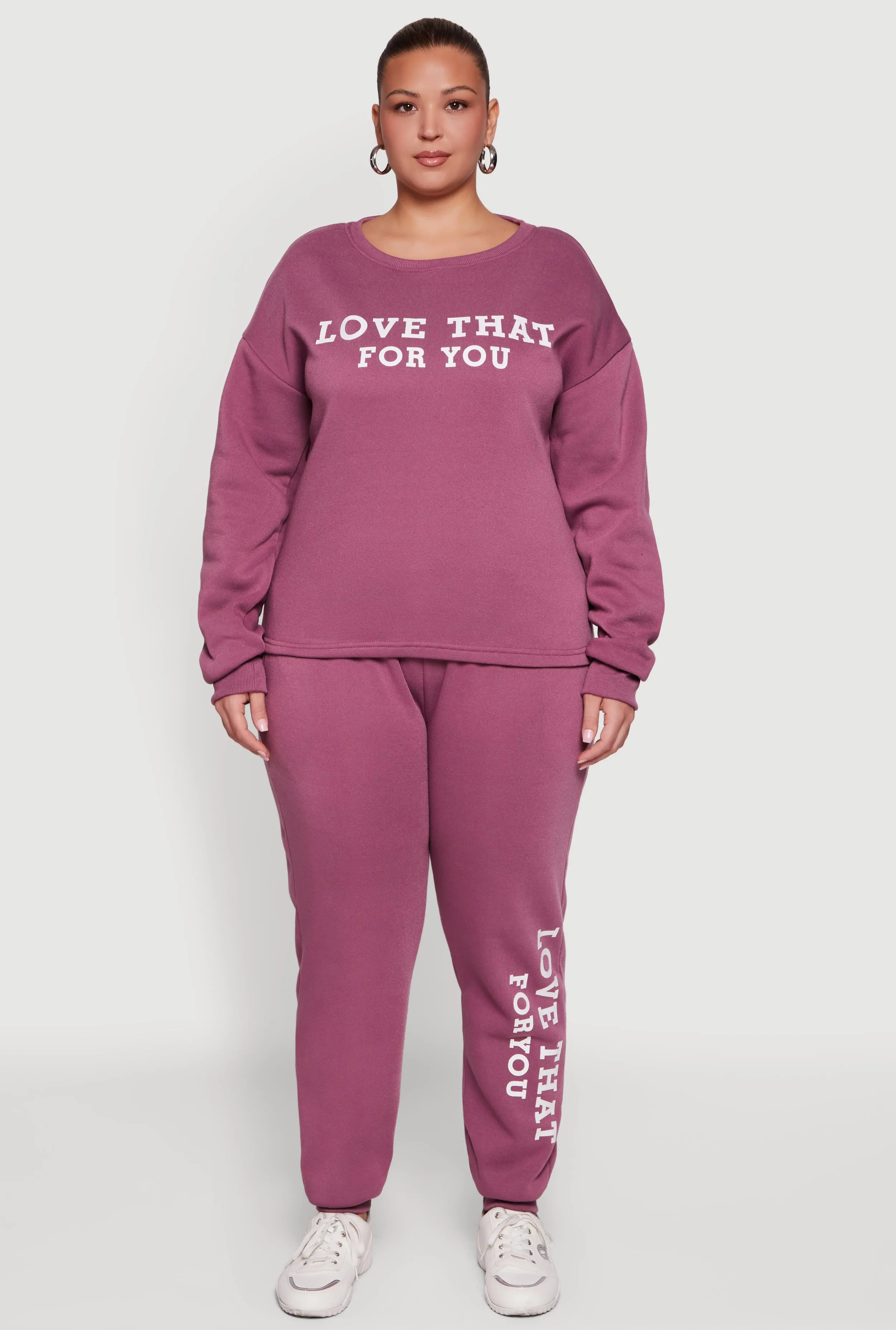 Plus Size Love That For You Fleece Joggers sold by Rainbow
