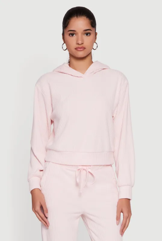 Brushed Rib Knit Pullover Hoodie sold by Rainbow