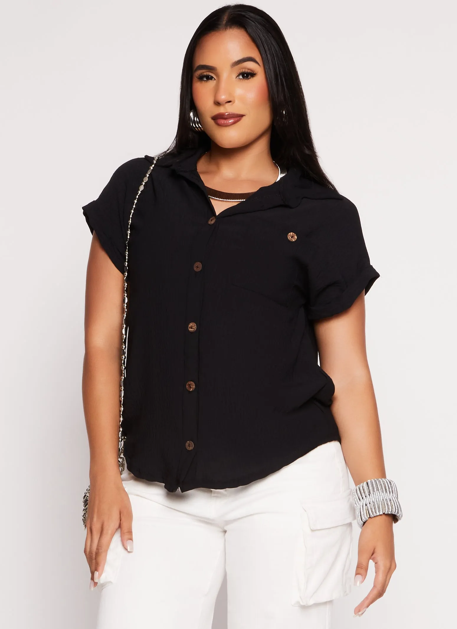 Short Sleeve Button Down Shirt sold by Rainbow