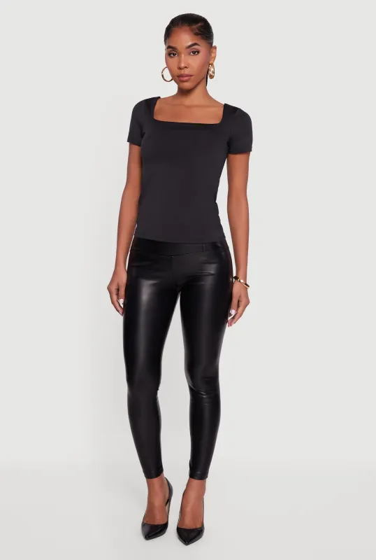 High Waisted Faux Leather Leggings sold by Rainbow