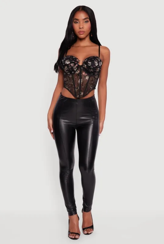 Floral Lace Convertible Cropped Bustier Top sold by Rainbow