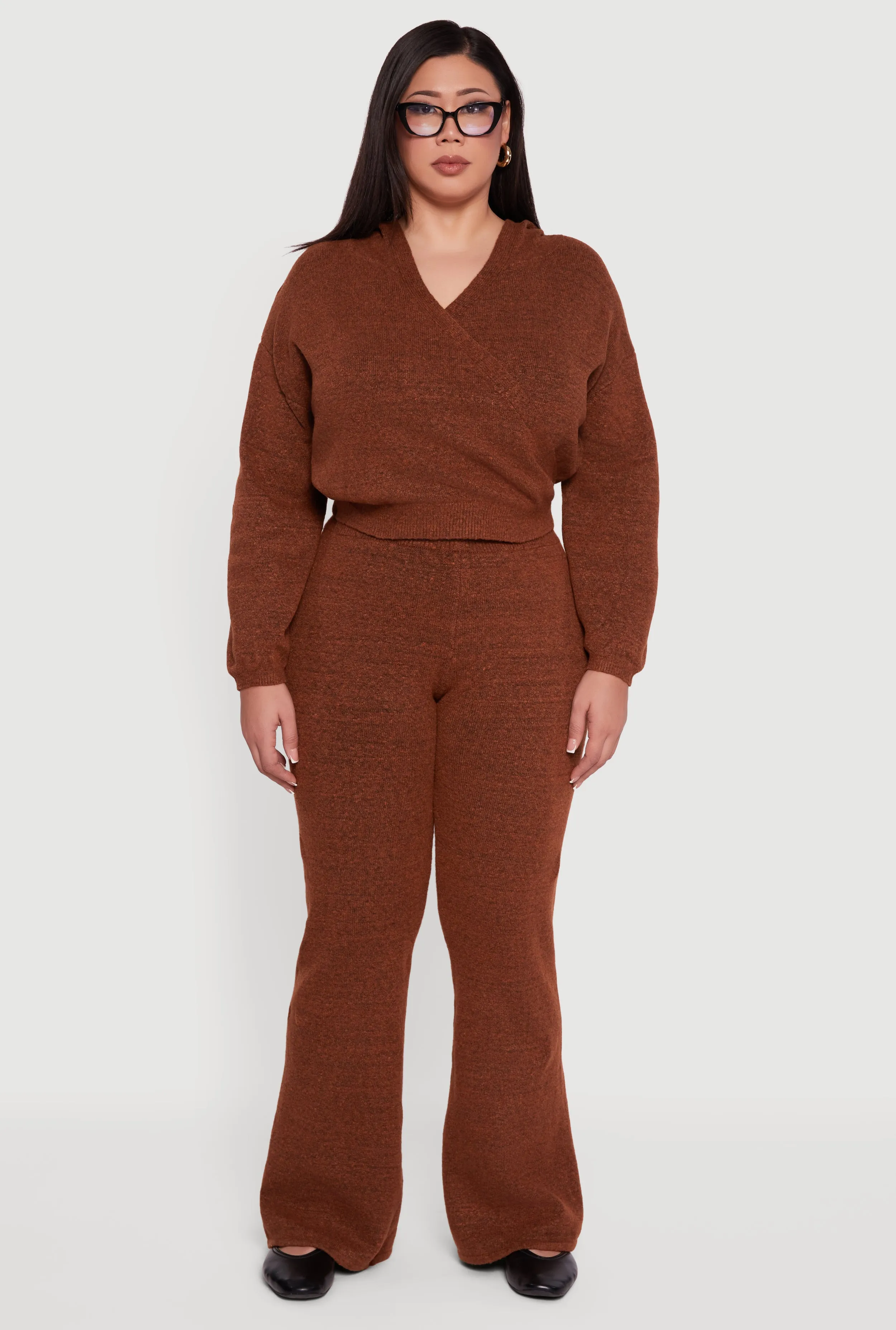 Plus Size Almost Famous Faux Wrap Sweater Hoodie sold by Rainbow product image thumbnail 3