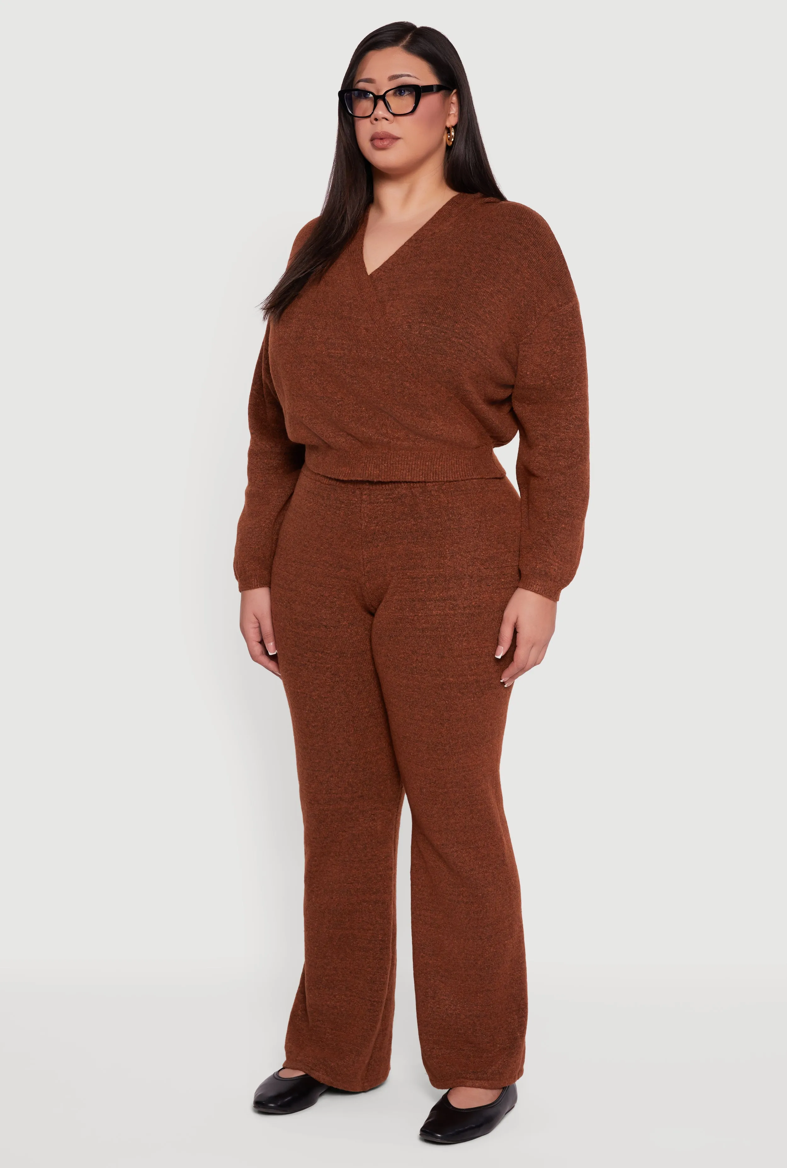 Plus Size Almost Famous Faux Wrap Sweater Hoodie sold by Rainbow product image thumbnail 5