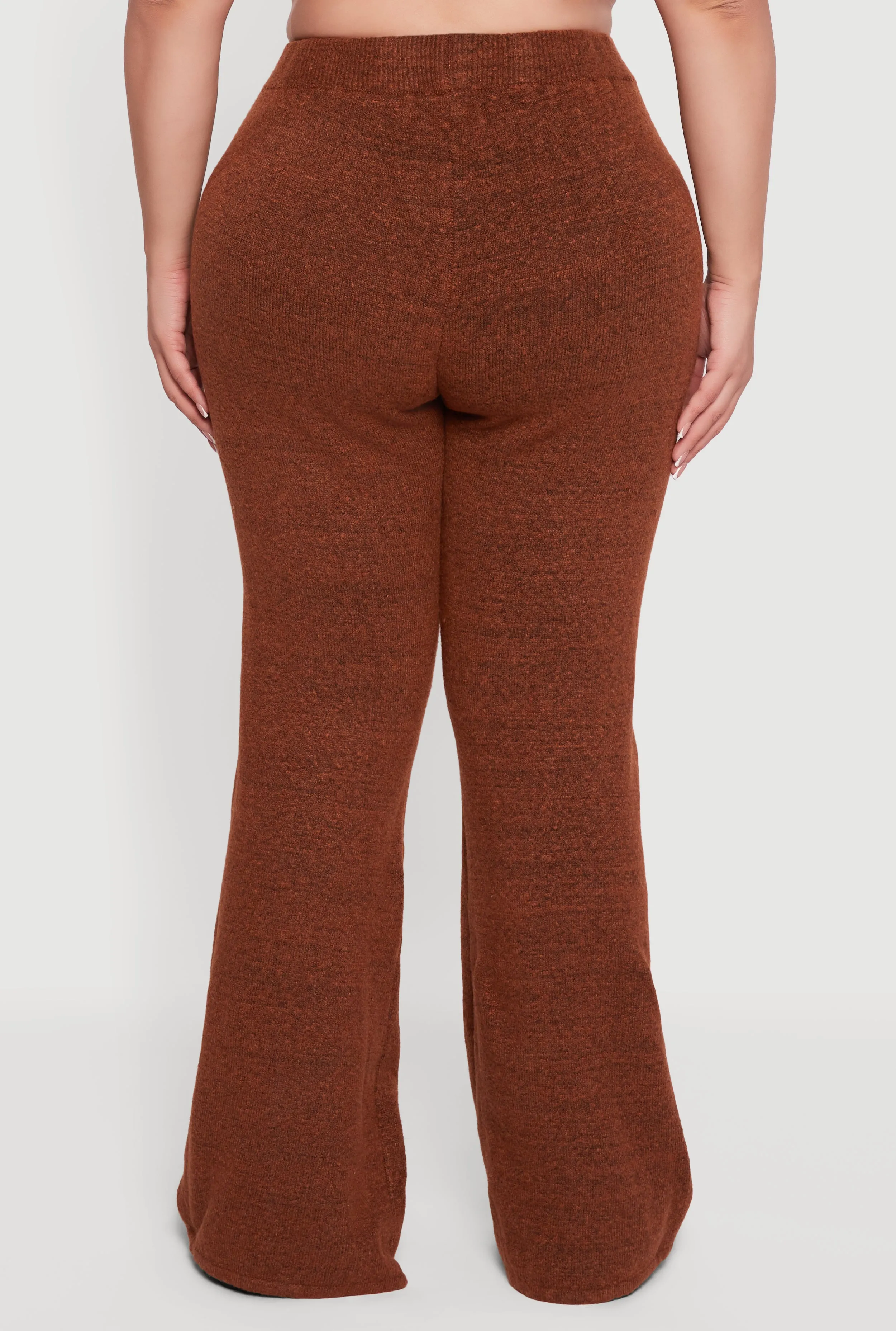 Plus Size Almost Famous Brushed Knit Flare Leg Pants sold by Rainbow product image thumbnail 5