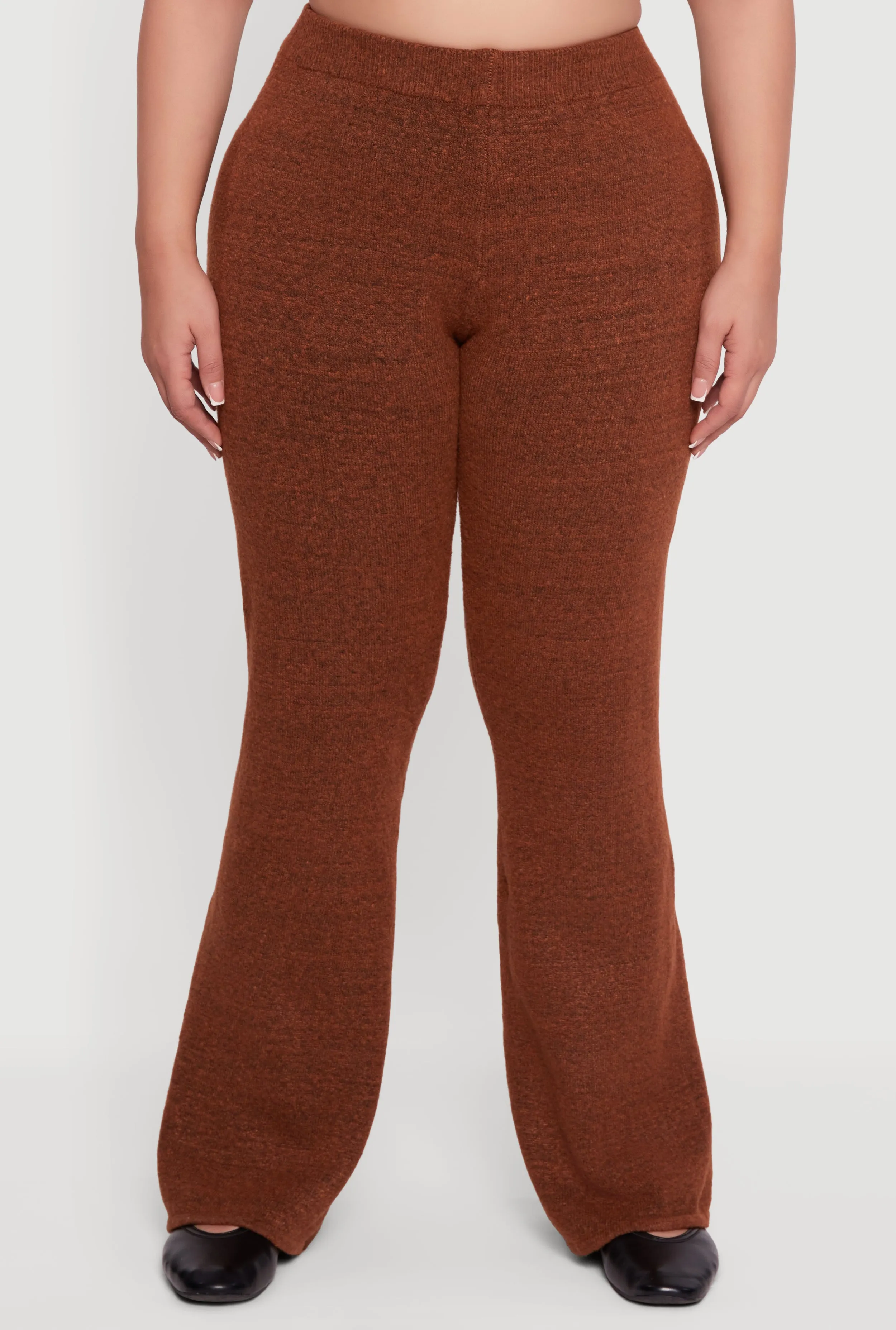 Plus Size Almost Famous Brushed Knit Flare Leg Pants sold by Rainbow product image thumbnail 3