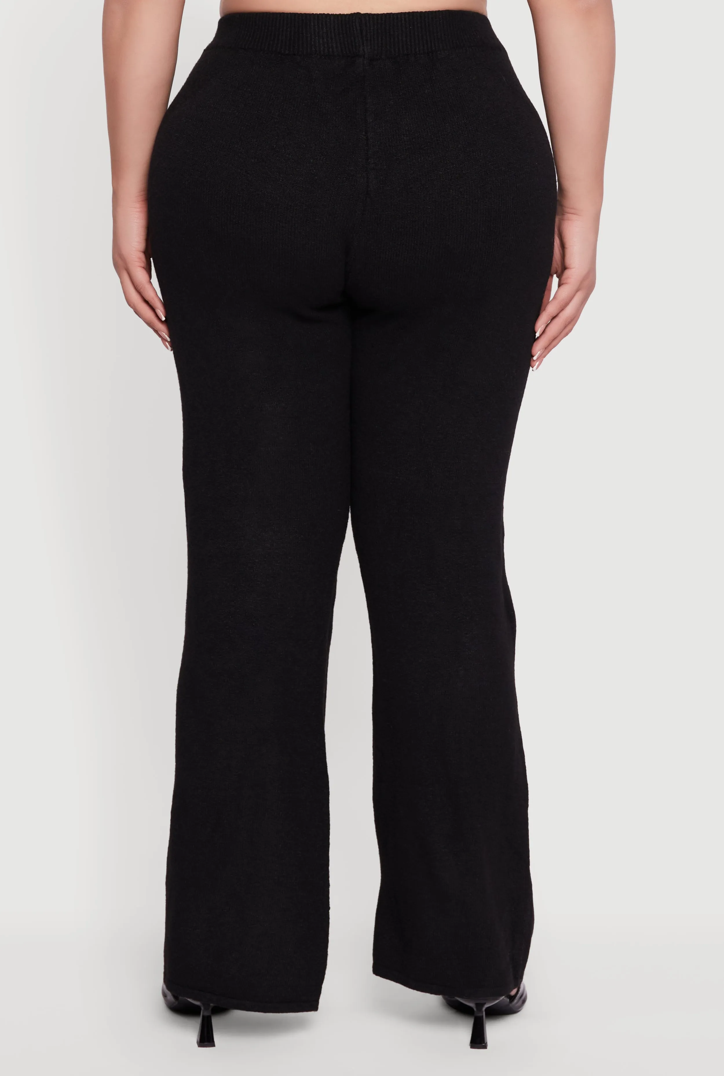 Plus Size Almost Famous Brushed Knit Flare Leg Pants sold by Rainbow product image thumbnail 5