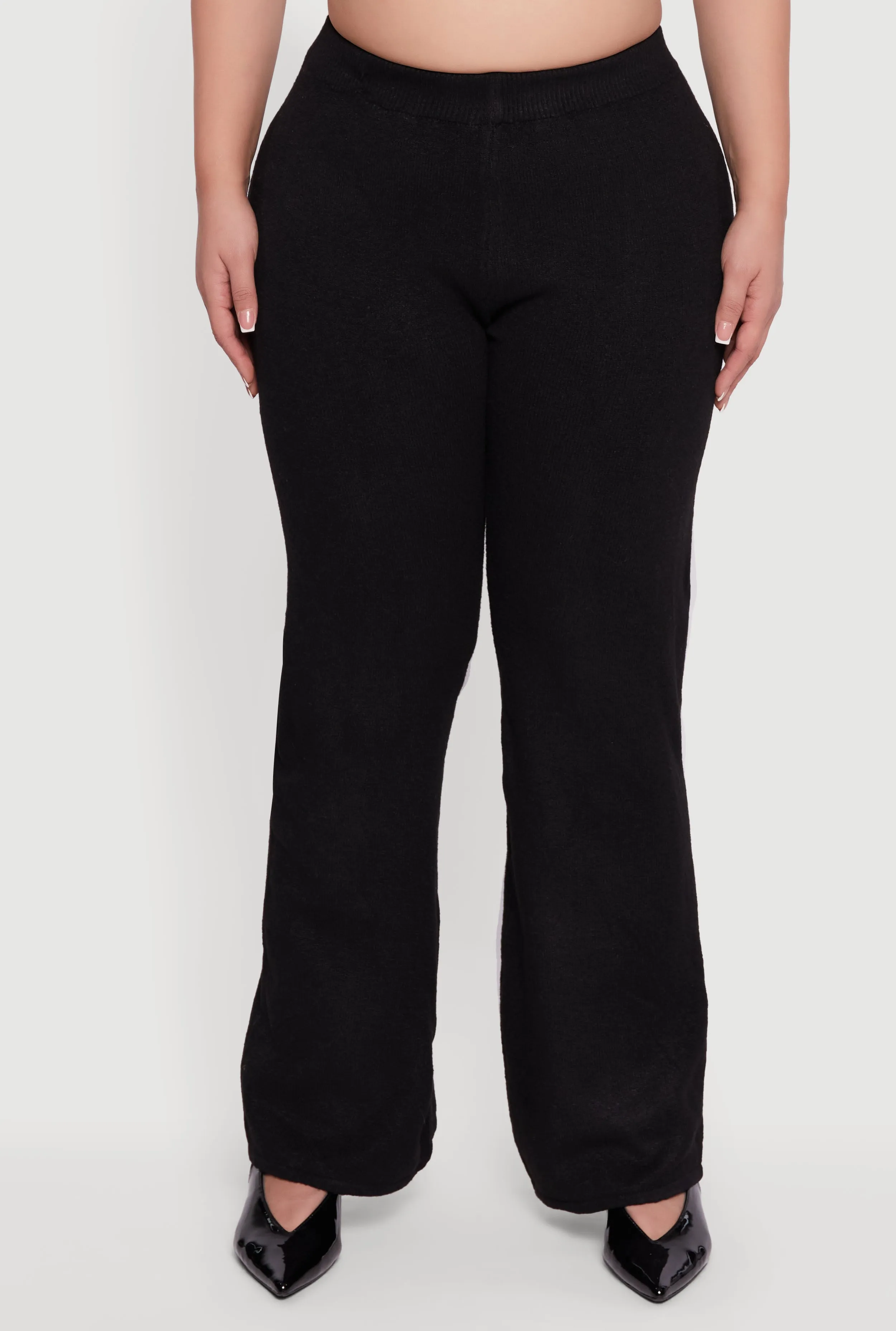 Plus Size Almost Famous Brushed Knit Flare Leg Pants sold by Rainbow product image thumbnail 3