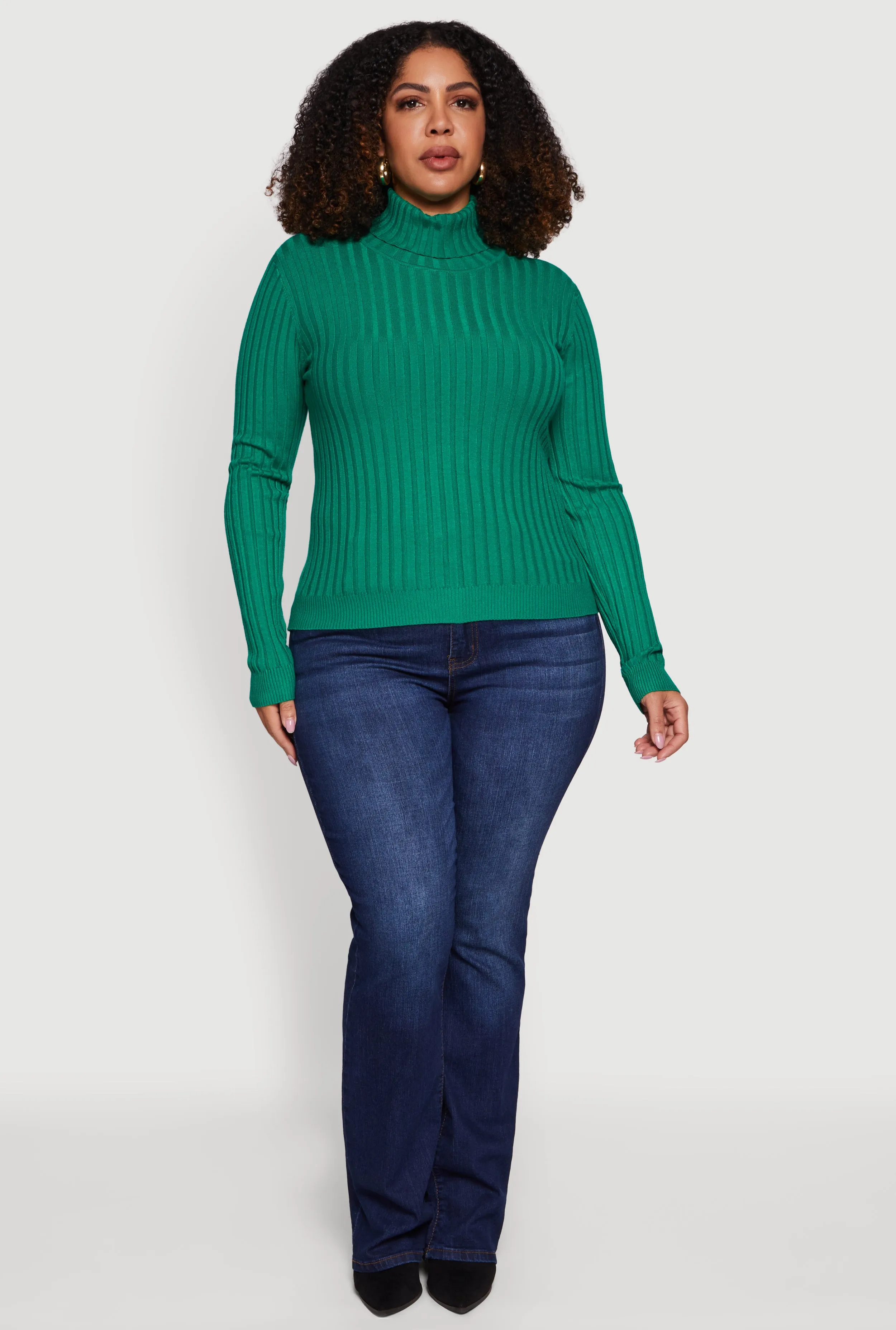 Plus Size Ribbed Knit Turtleneck Sweater sold by Rainbow product image thumbnail 3