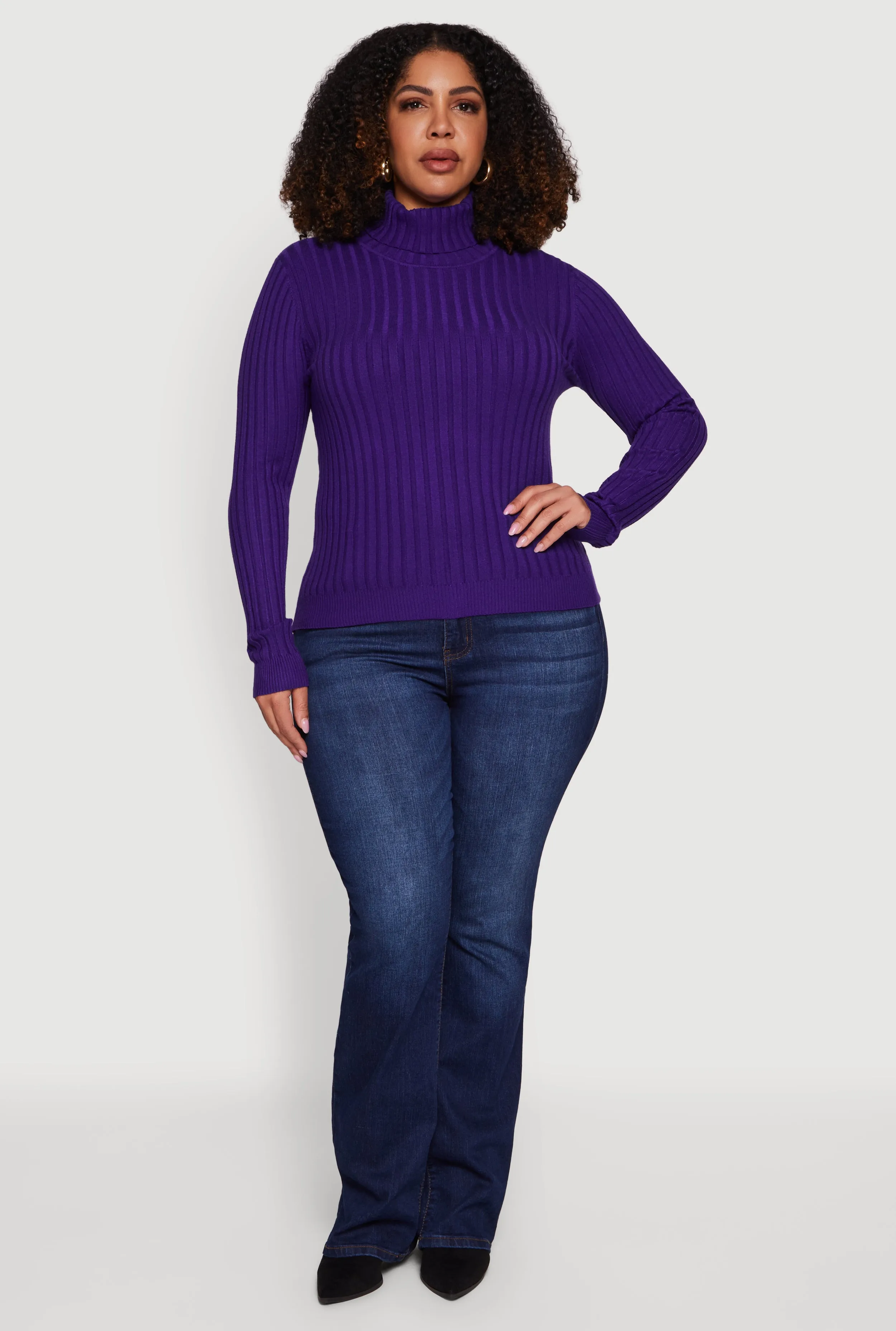 Plus Size Ribbed Knit Turtleneck Sweater sold by Rainbow product image thumbnail 5