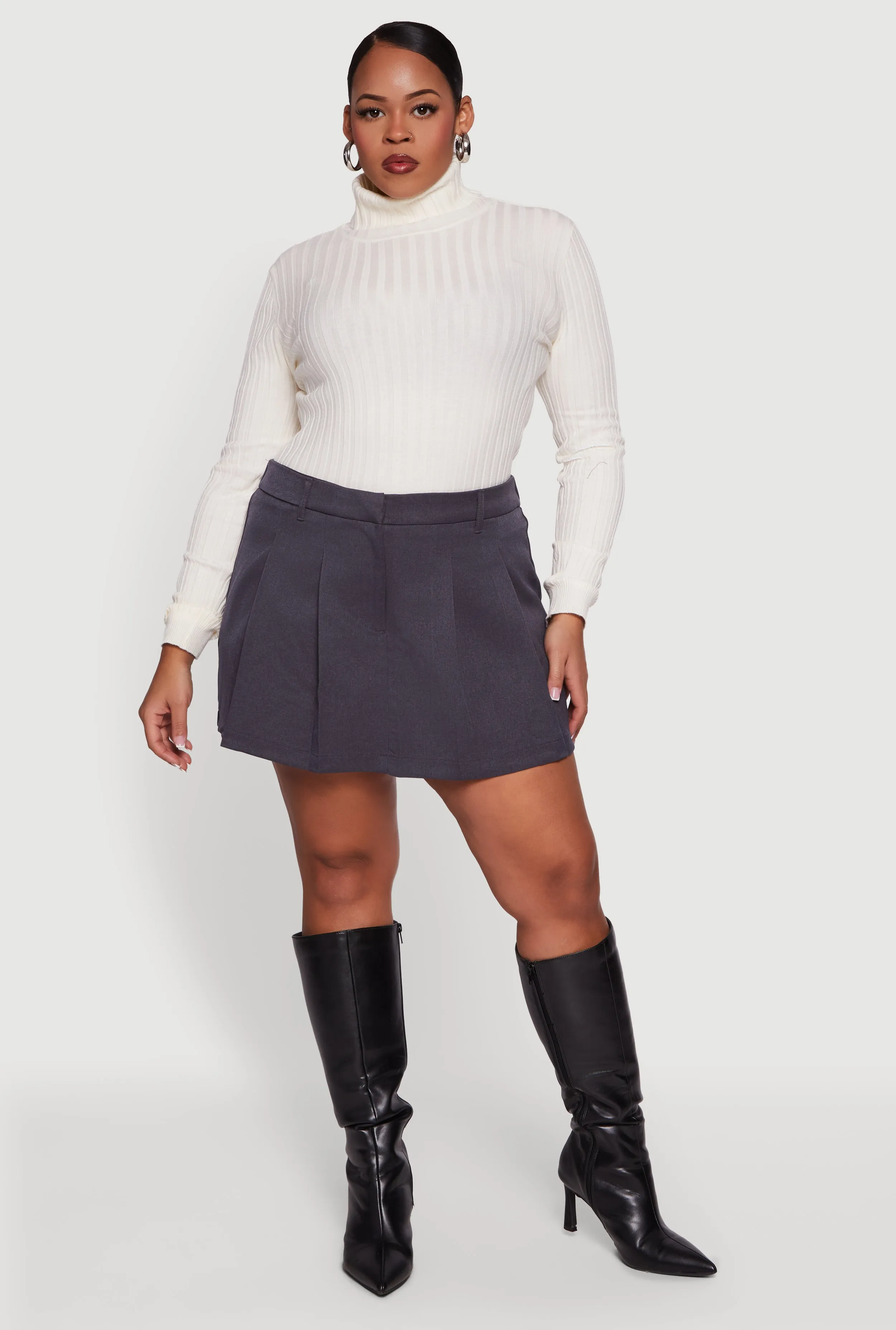 Plus Size Ribbed Knit Turtleneck Sweater sold by Rainbow product image thumbnail 3