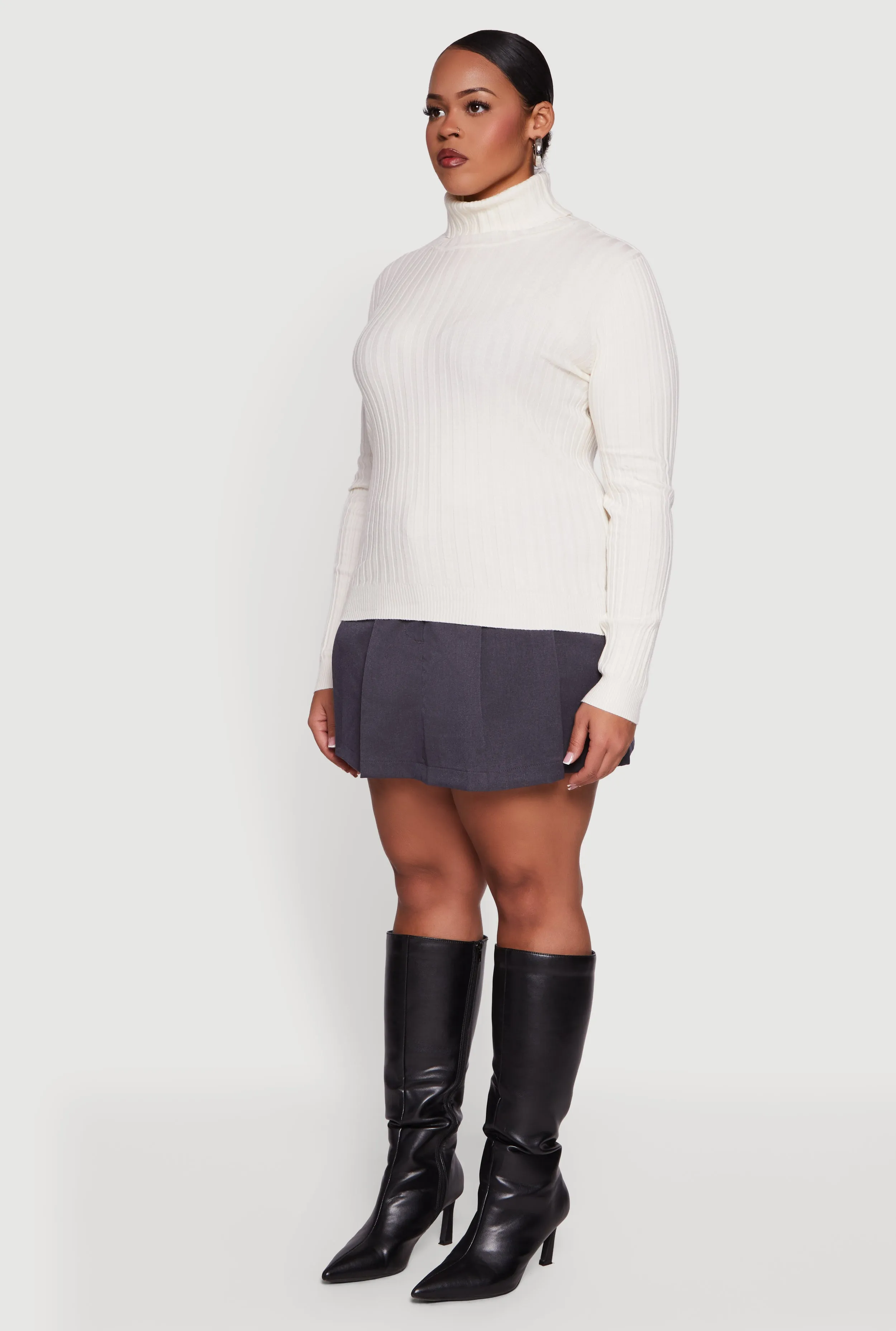 Plus Size Ribbed Knit Turtleneck Sweater sold by Rainbow product image thumbnail 5