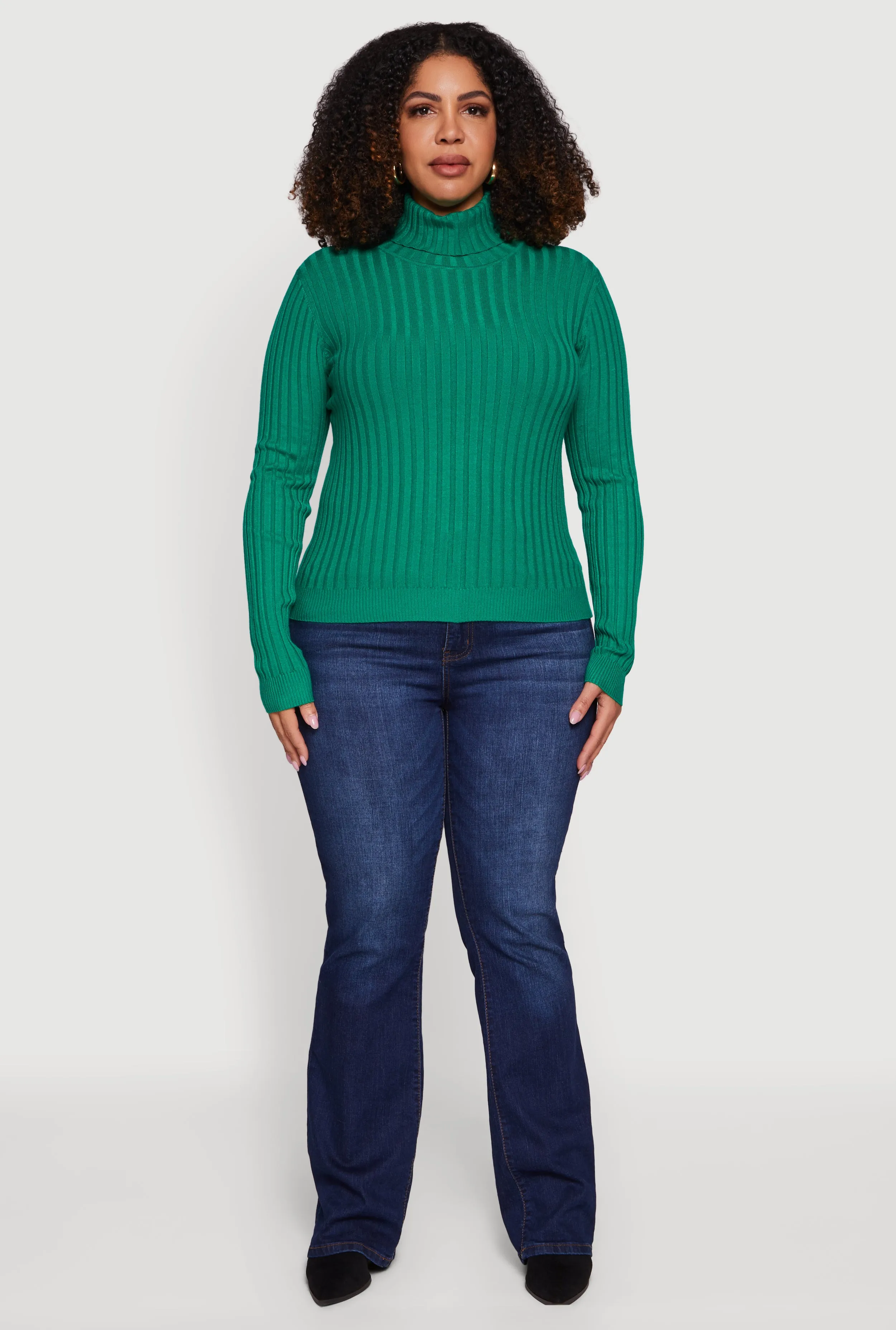 Plus Size Ribbed Knit Turtleneck Sweater sold by Rainbow product image thumbnail 3