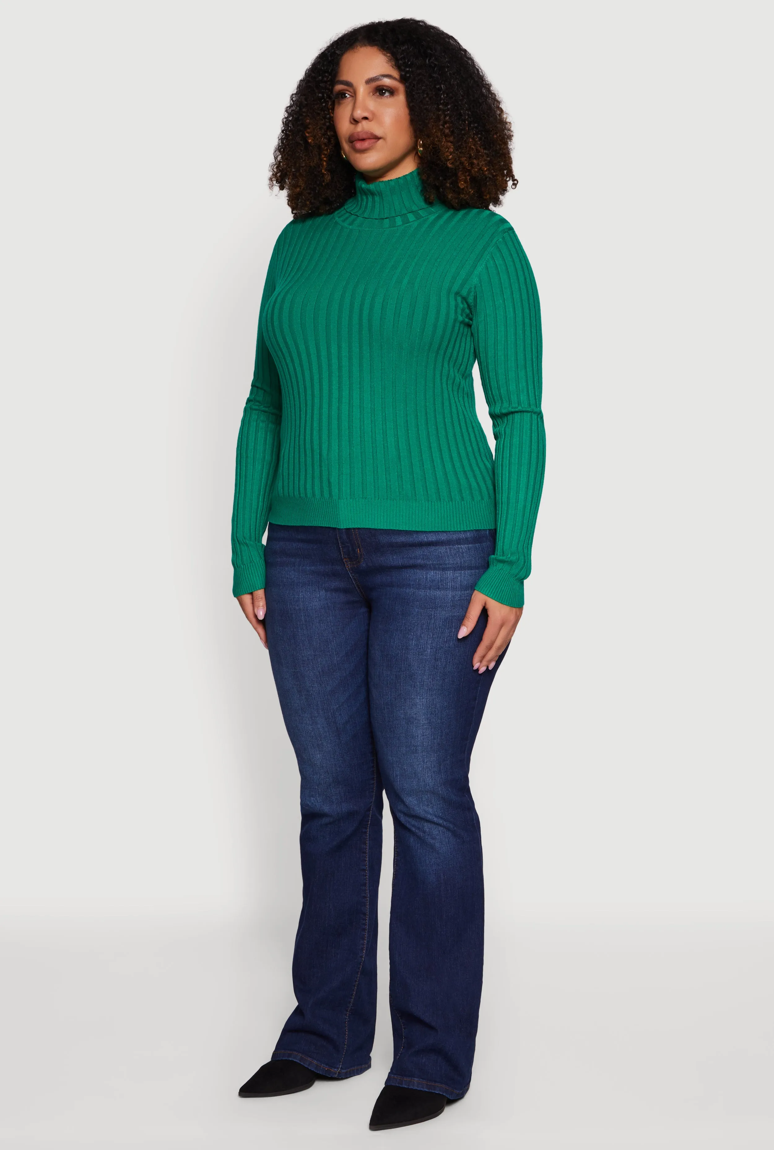 Plus Size Ribbed Knit Turtleneck Sweater sold by Rainbow product image thumbnail 5