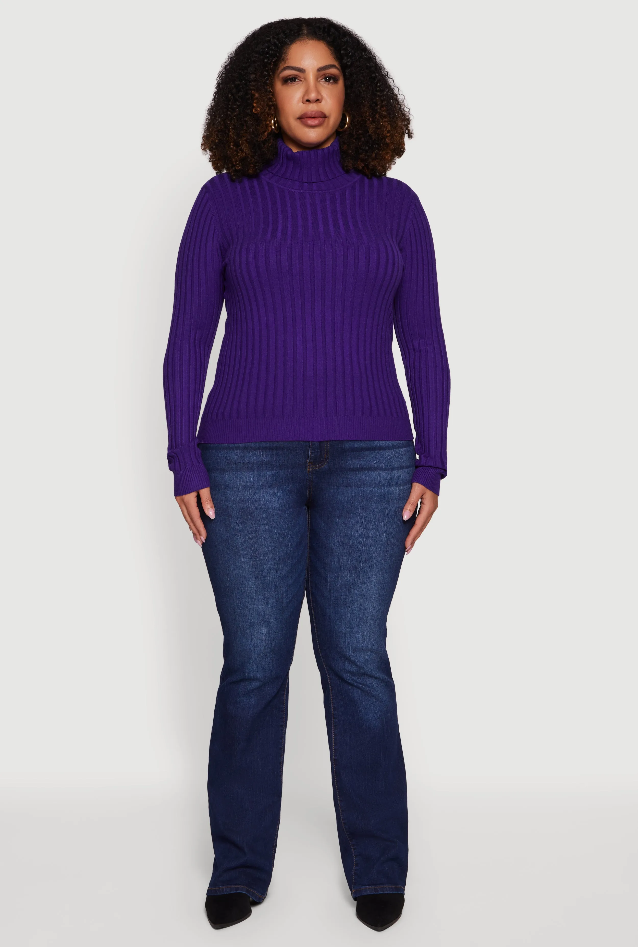 Plus Size Ribbed Knit Turtleneck Sweater sold by Rainbow product image thumbnail 3