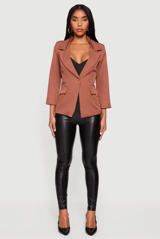 Long Sleeve One Button Blazer sold by Rainbow